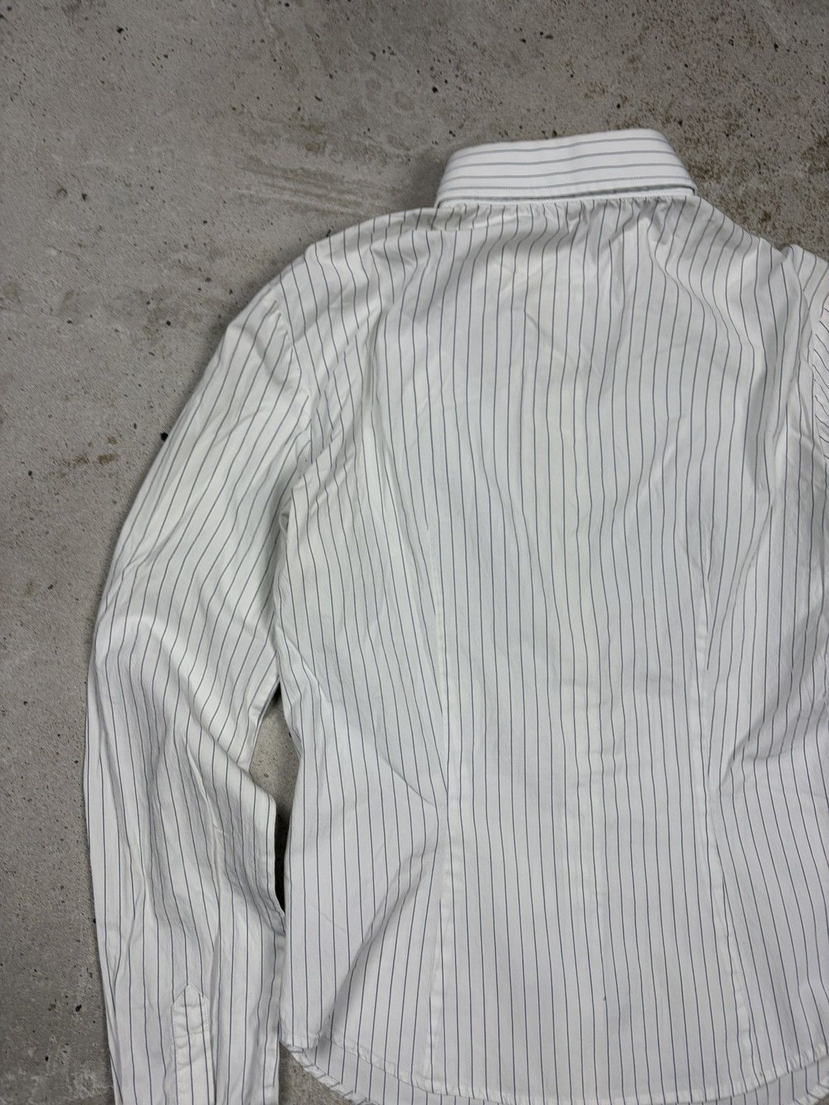 Vintage 2000s Dolce & Gabbana Striped Shirt Lace Bra