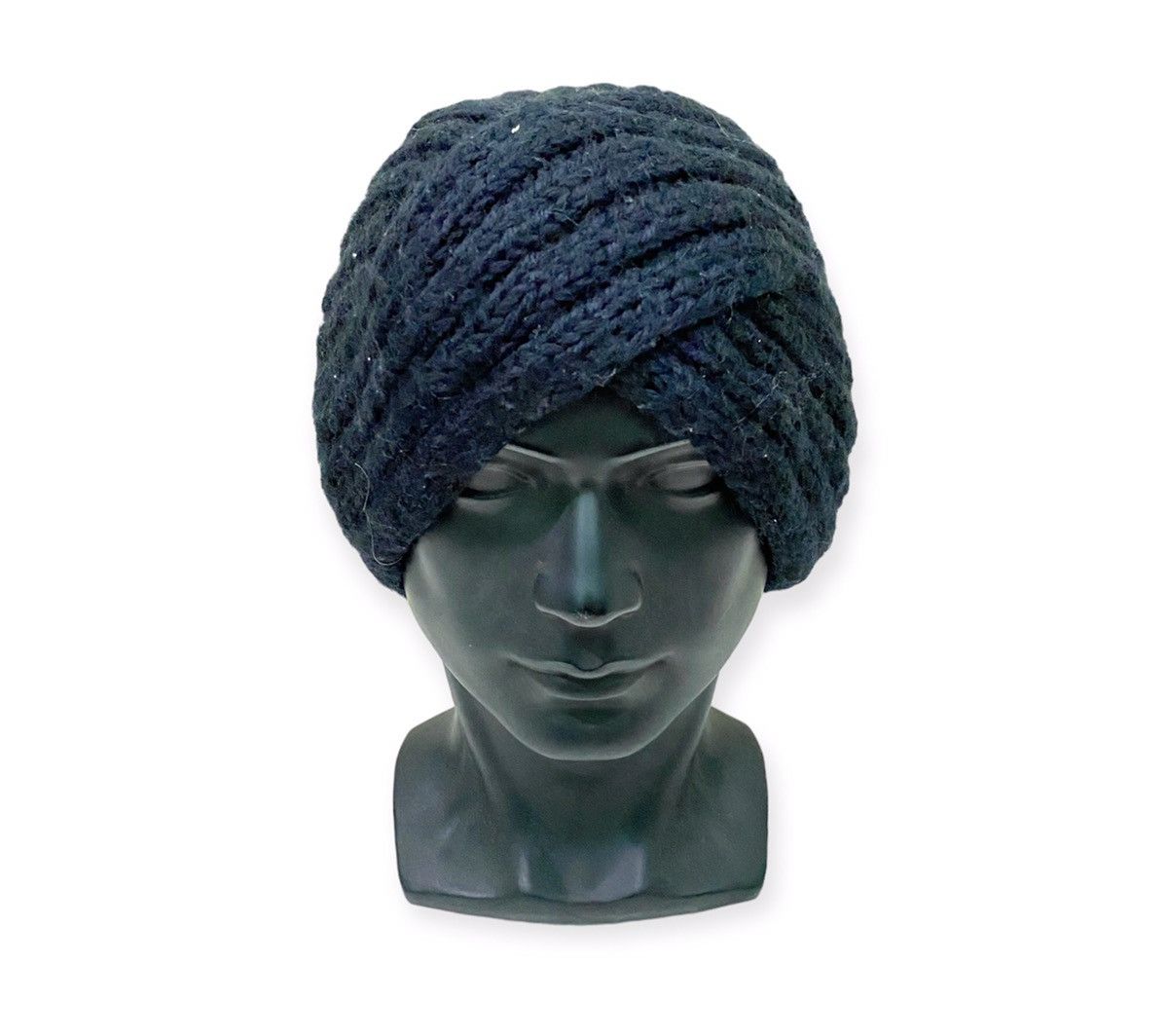 image of Turban Style Beanie Hat in Black, Men's