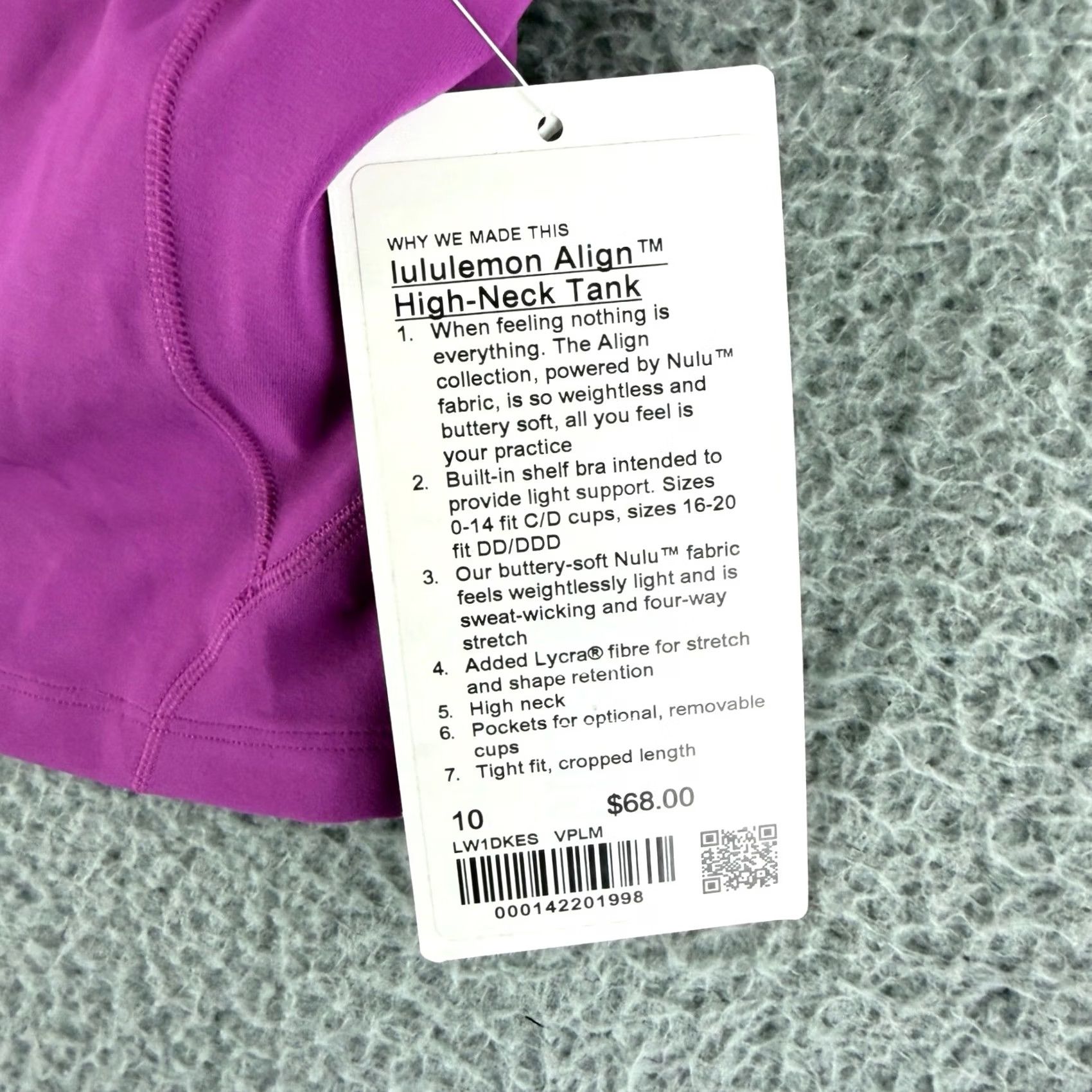 Lululemon Lululemon Align High Neck Tank Top Women 10 Vivid Plum Cropped Yoga Nulu Size L / US 10 / IT 46 - 5 Thumbnail