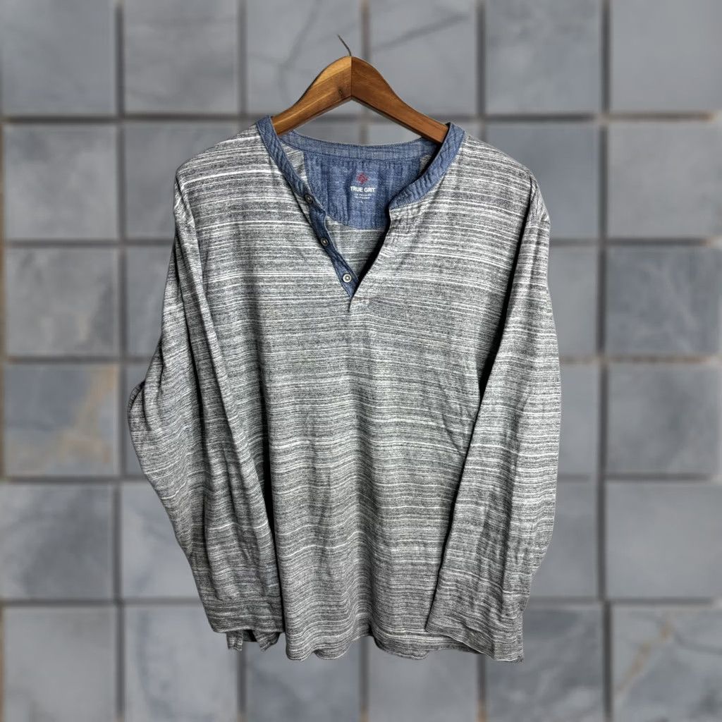 Doublet True Grit Sweater Knit Shirt Henley Long Sleeve Double Sided L Dark gray Mens Size US L / EU 52-54 / 3 - 1 Thumbnail