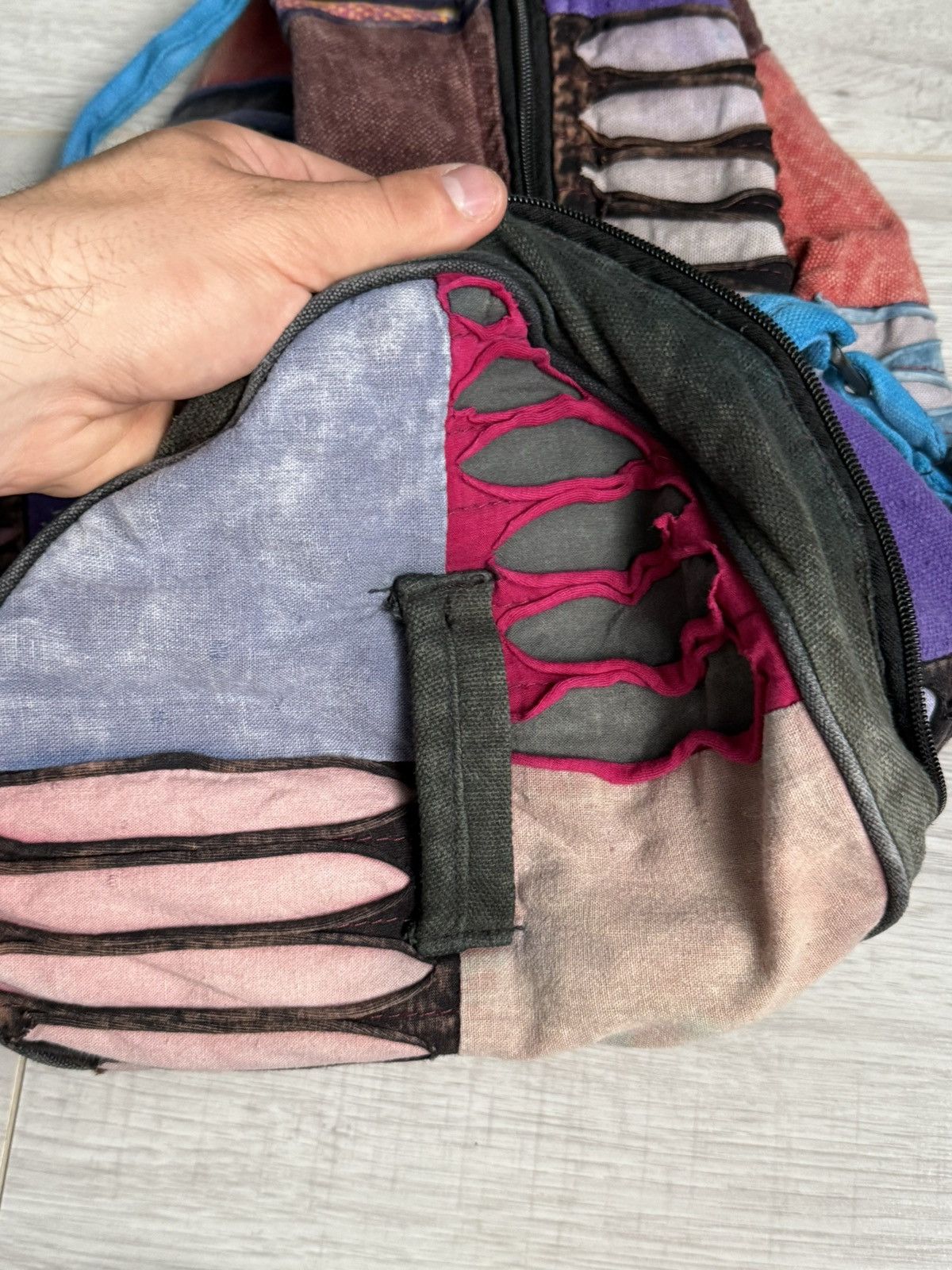 Designer × Other × Vintage bohemian patchwork sling bag peace symbol hippie style Size 32 - 5 Thumbnail
