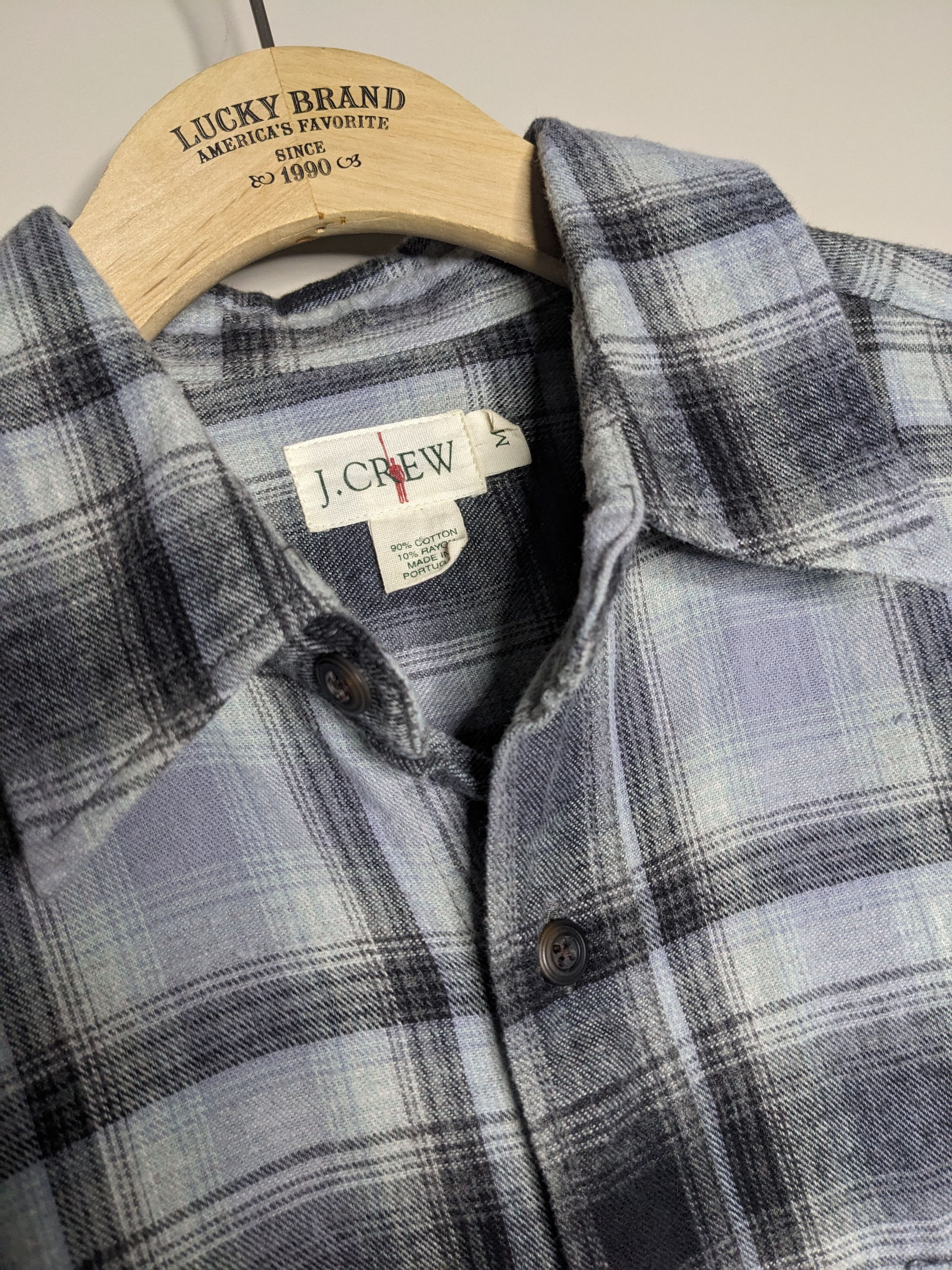 J.Crew VTG 90s J Crew Plaid Flannel Shirt Mens Medium Western Ombre Size US M / EU 48-50 / 2 - 8 Thumbnail