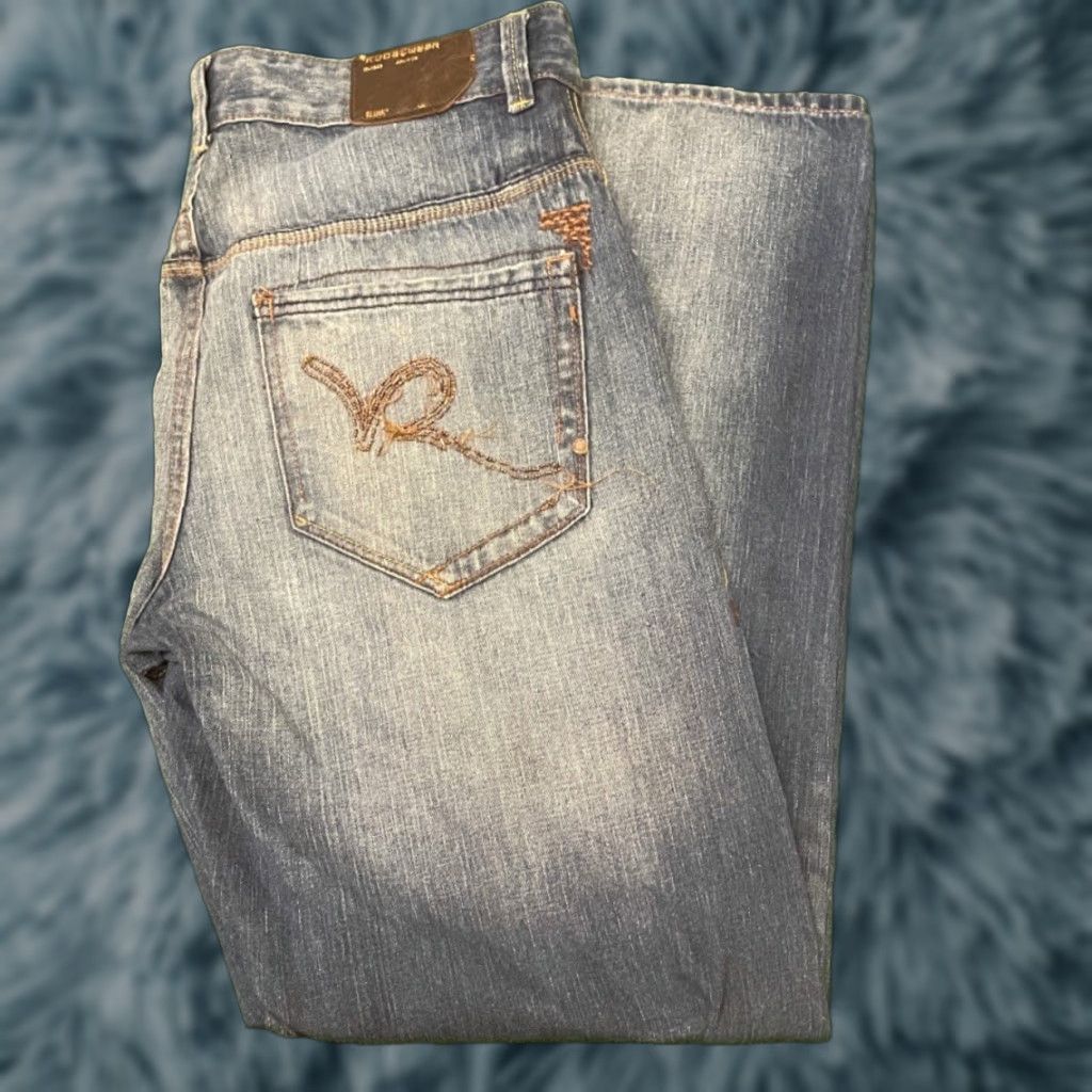 VINTAGE Rocawear Baggy Jeans Mens Size 36 Wide-Leg Pockets Logo Grunge Skater Y2K 90s Hip Hop Mens