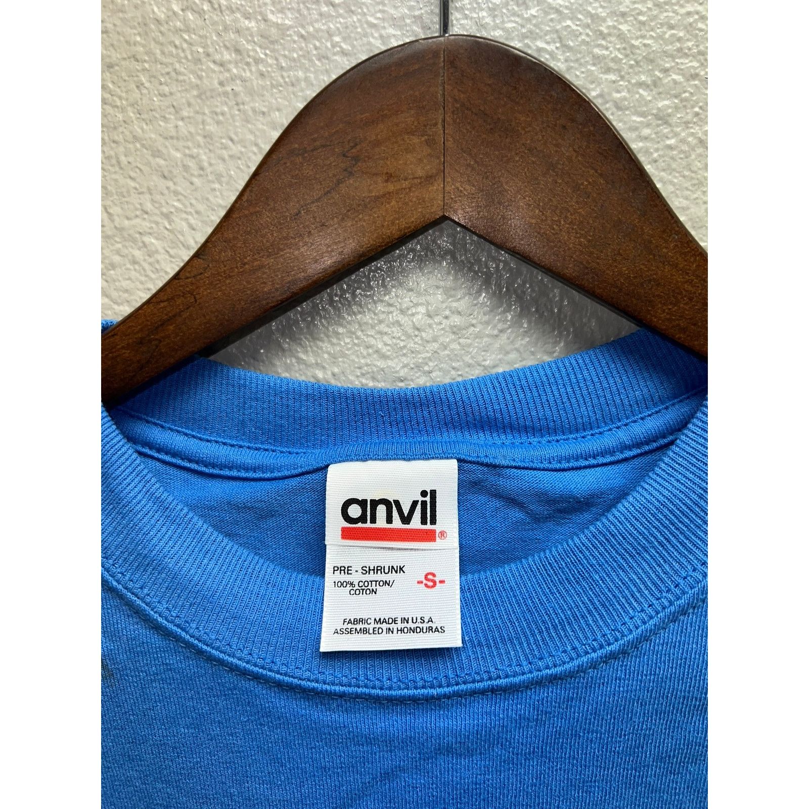 Anvil 90s Vintage Anvil Blue Blank Short Sleeve Shirt Tee Stain S Size US S / EU 44-46 / 1 - 4 Thumbnail