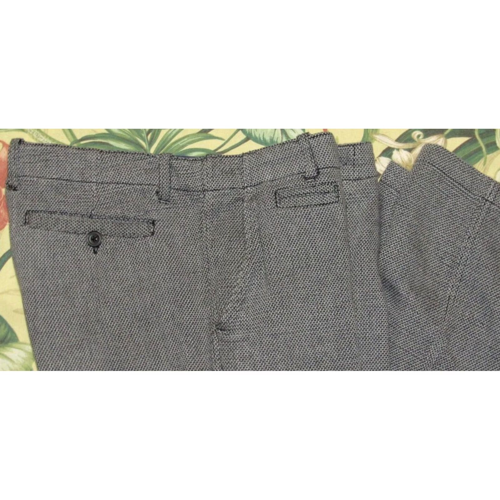 Carbon2Cobalt CARBON2COBALT Grey Cotton Woven Hopsack Pants 33 x 31 Mens Chino Cotton 100% Inseam 31 Regular Gray 33 MensPants Size US 33 - 2 Thumbnail