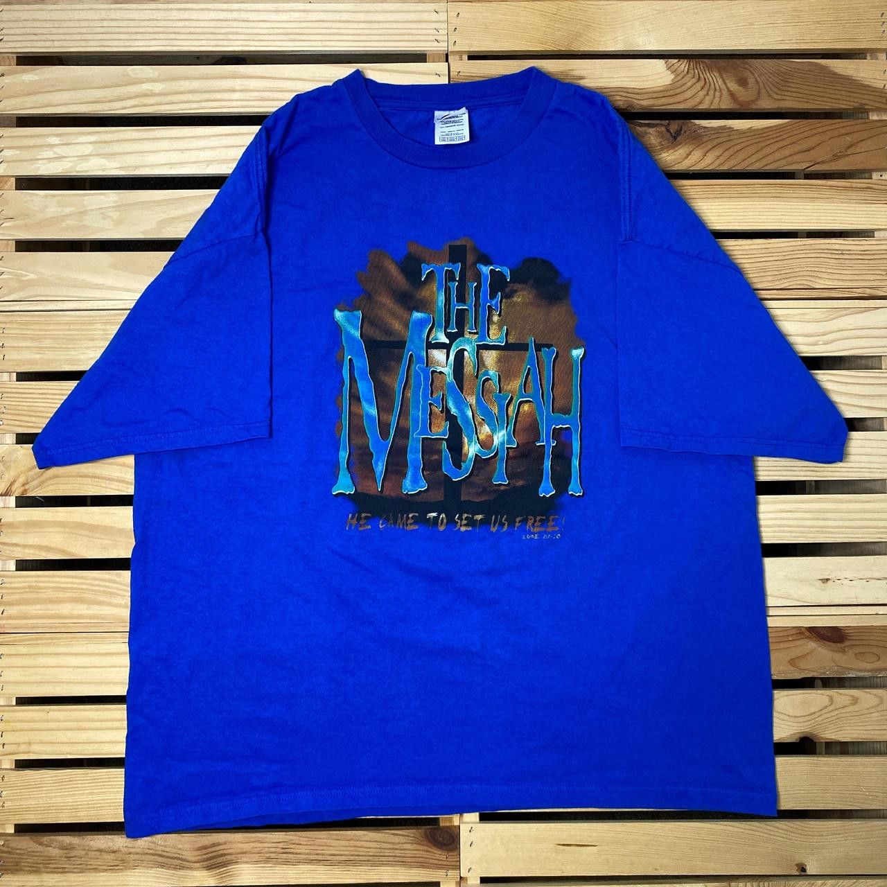 Delta Vintage Luke 2:5-10 Blue Bible Verse Jesus Tee Size 2XL Size US XXL / EU 58 / 5 - 1 Thumbnail