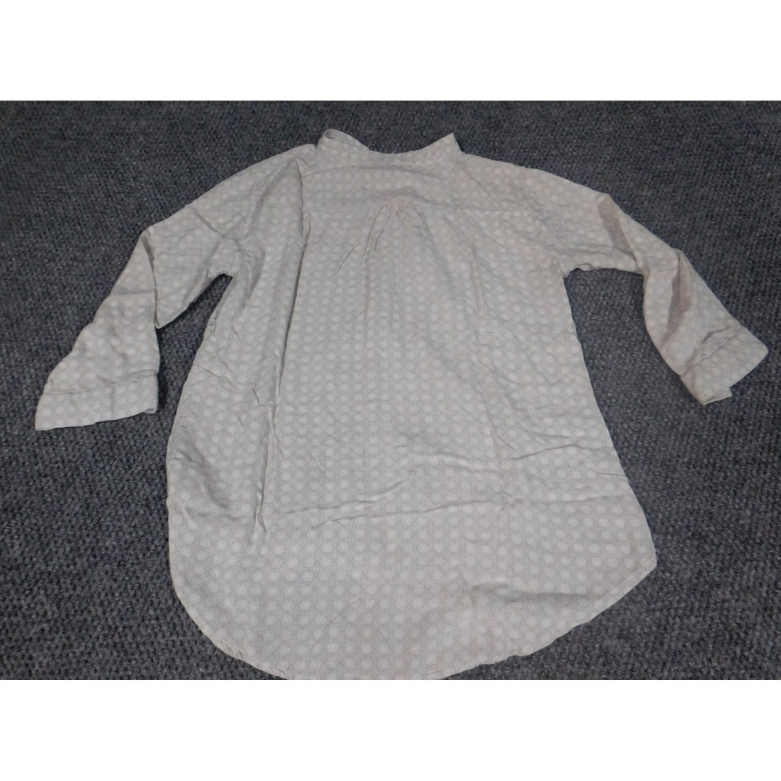 Vintage B Vestry Blouse Shirt Ladies L Gray Floral Crew Neck Long Sleeve Cotton Casual Tunic Classic Stretch Womens Regular Size L / US 10 / IT 46 - 7 Thumbnail