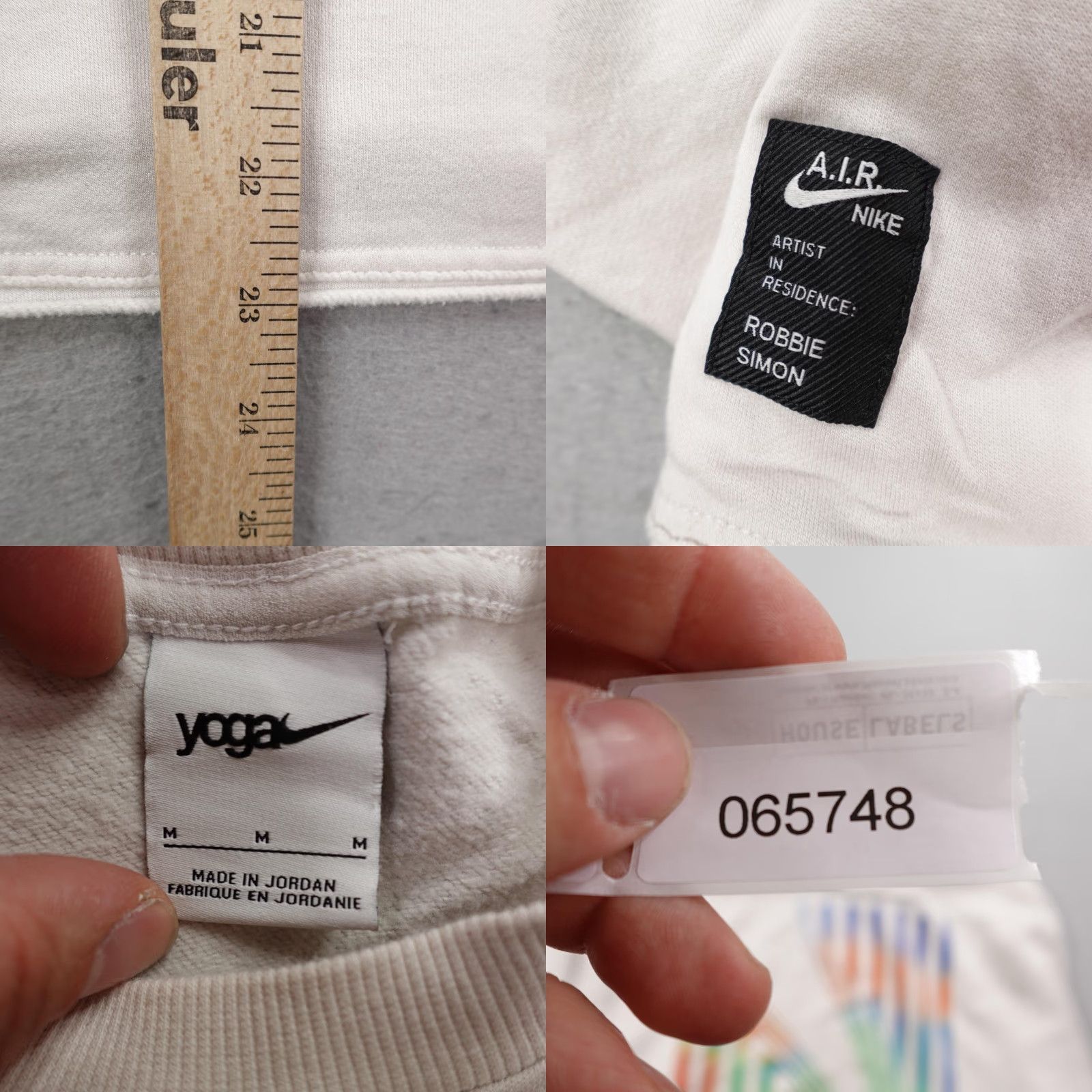 Nike Nike Sweatshirt Womens M White Yoga A.I.R Robbie Simon Crewneck Graphic Print Pullover Activewear Casual Size M / US 6-8 / IT 42-44 - 8 Thumbnail