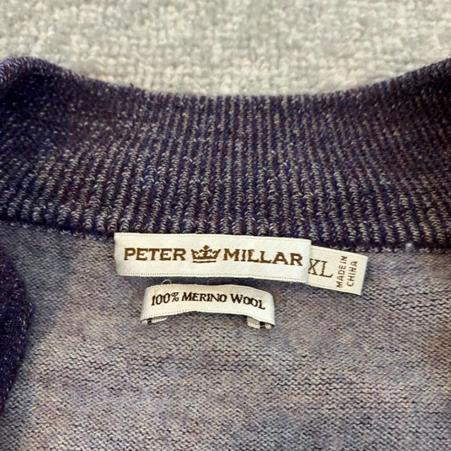 Peter Millar PETER MILLAR Sweater Mens Extra Large Purple 100% Merino Wool 1/4 Zip Pullover Size US XL / EU 56 / 4 - 2 Thumbnail