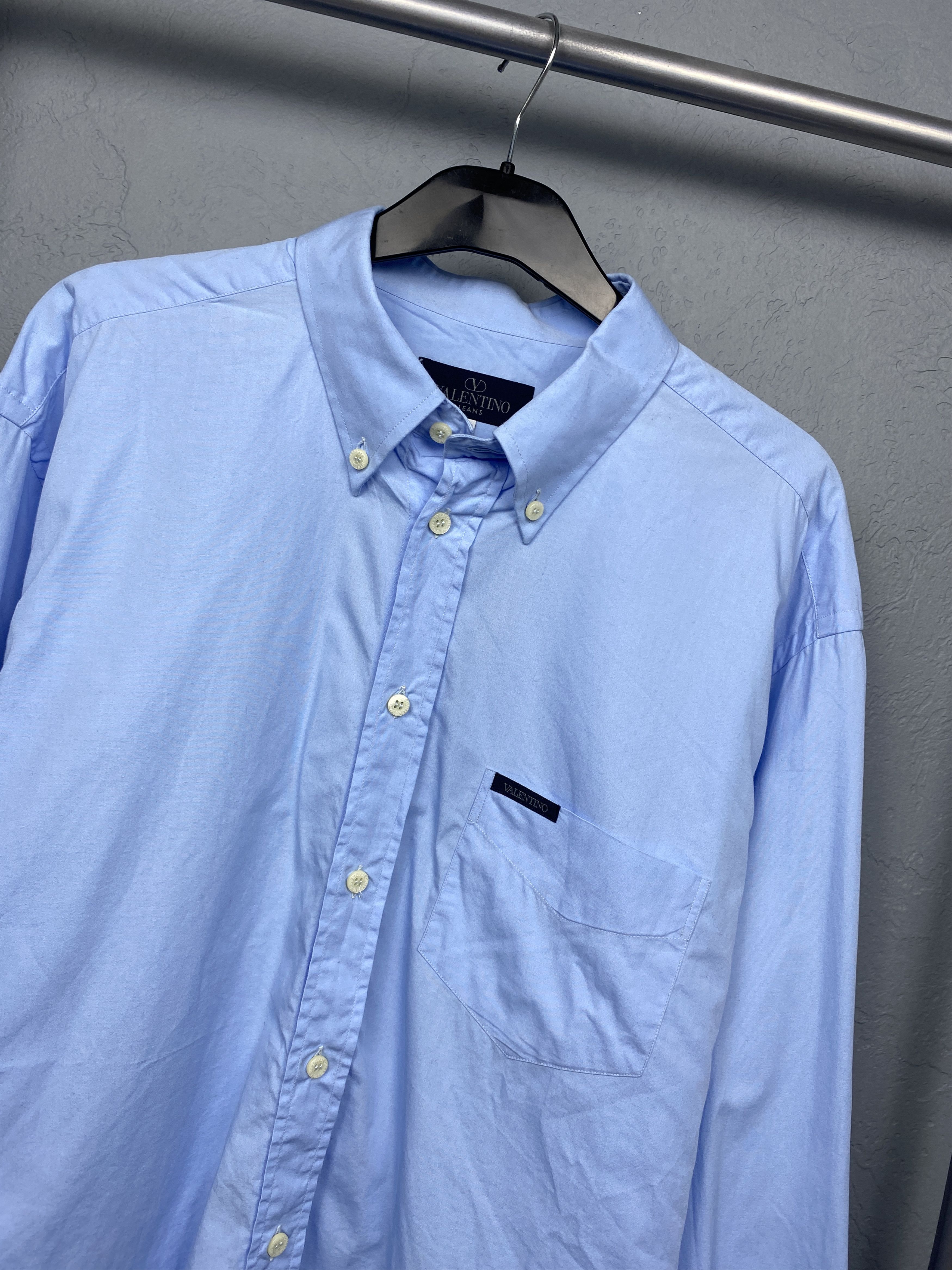 Valentino × Vintage Valentino Jeans Vintage Mens Long Sleeve Shirt Size US XL / EU 56 / 4 - 2 Thumbnail