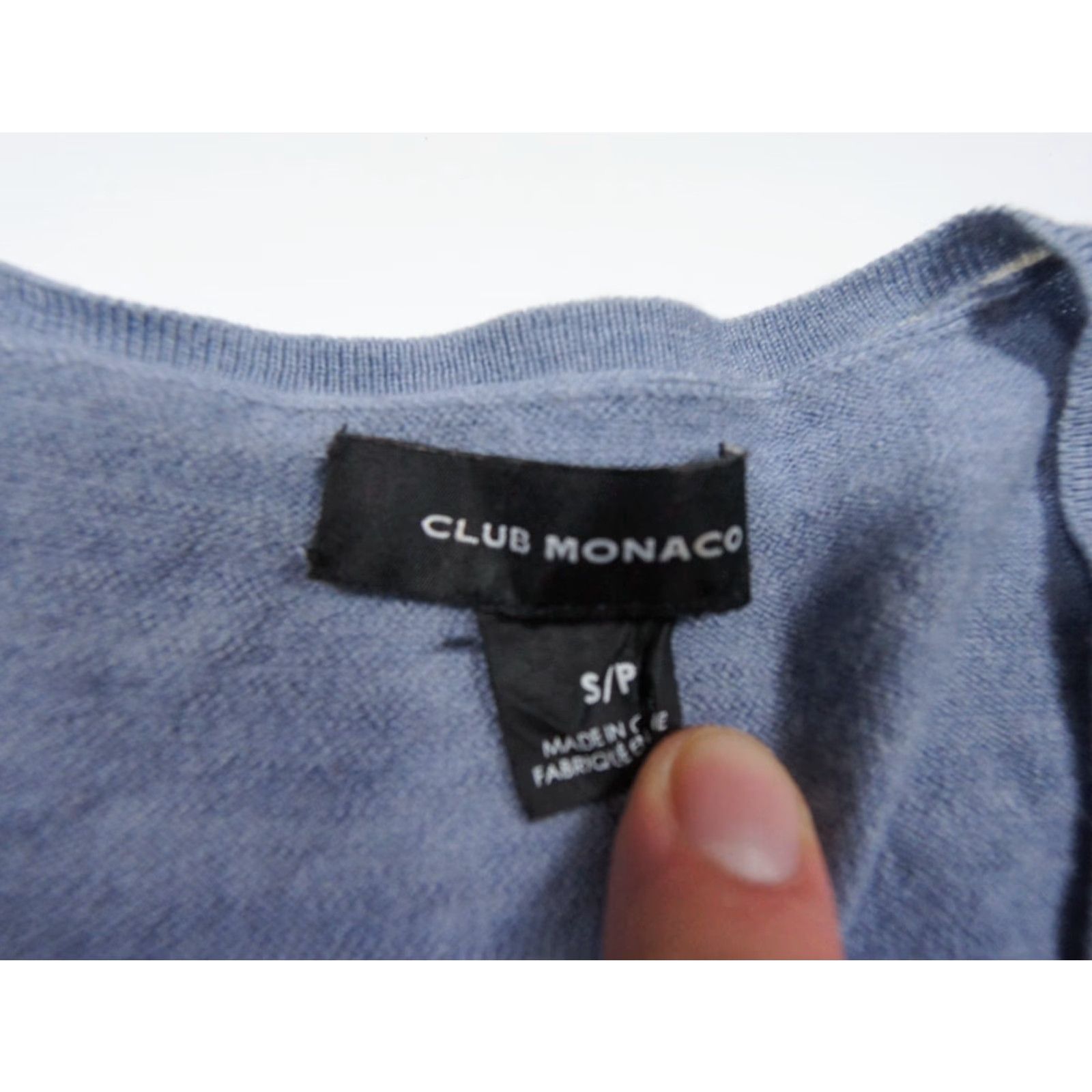 Club Monaco VINTAGE Club Monaco Men's Sweater Pullover Knit Long Sleeve V-Neck Wool Casual & Dressy Small Blue Size US S / EU 44-46 / 1 - 5 Thumbnail
