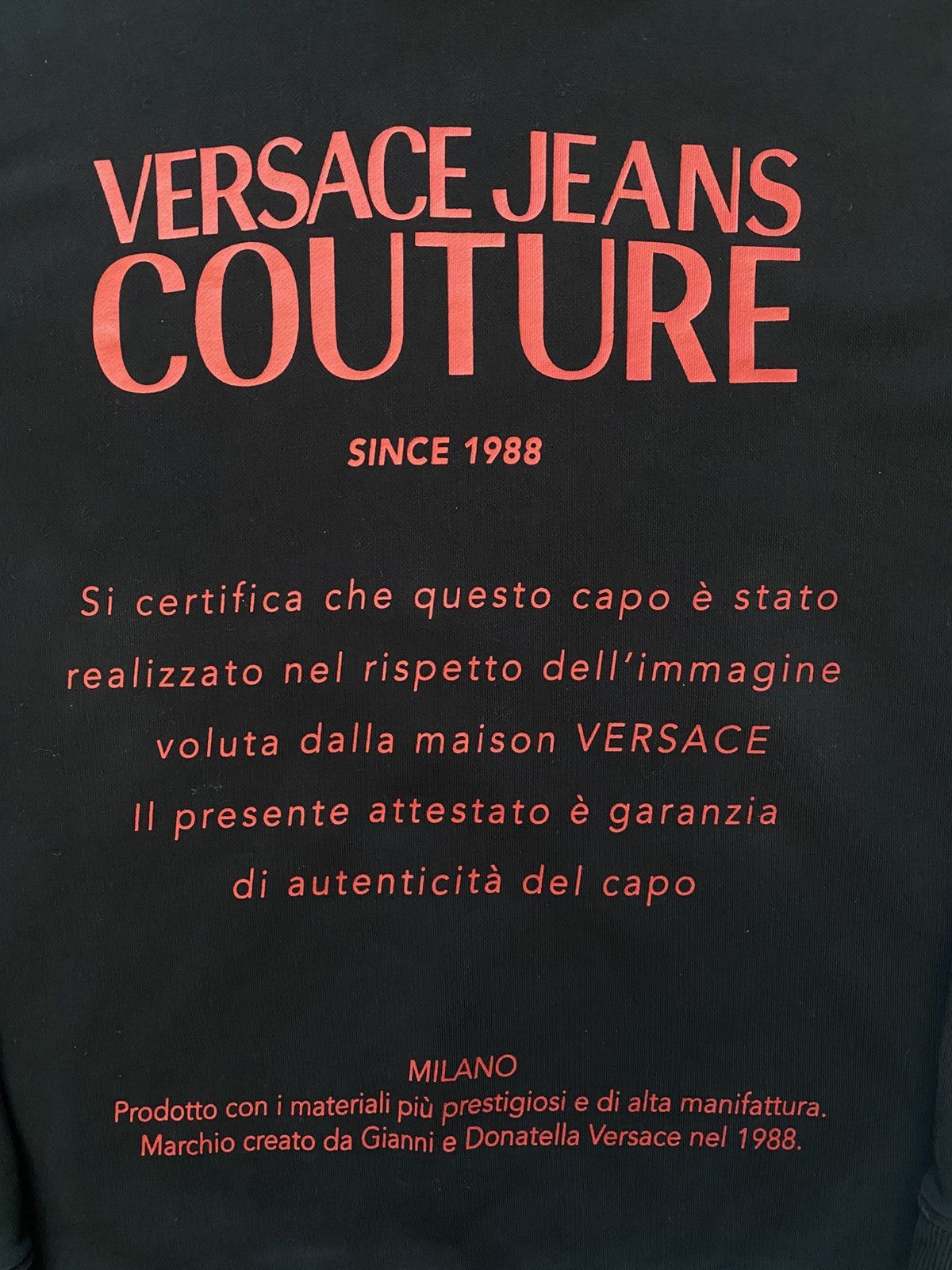 Versace Jeans Couture Versace Jeans Couture Hoodie Black Size L Y2K Luxury Italy Size US L / EU 52-54 / 3 - 6 Thumbnail