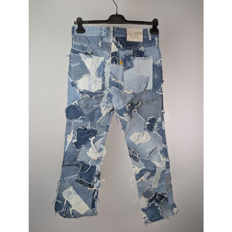 Gallery Dept. o1rshd1 Logan Distressed Patchwork Denim Jeans in Indigo Size US 32 / EU 48 - 11 Thumbnail