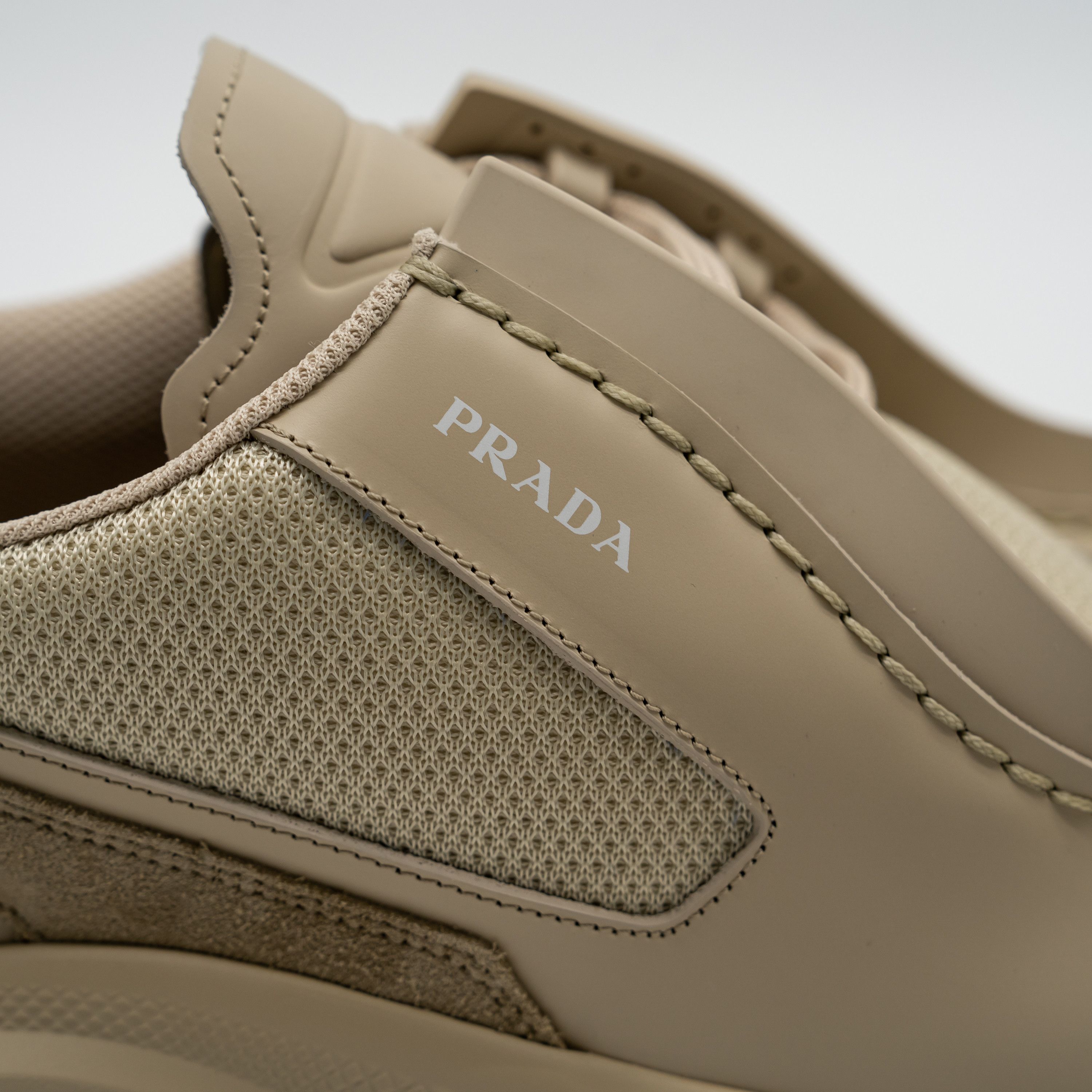 Prada 9uk 10 US Prada Systeme Leather Sneakers Beige Desert Tan Size US 10 / EU 43 - 9 Thumbnail