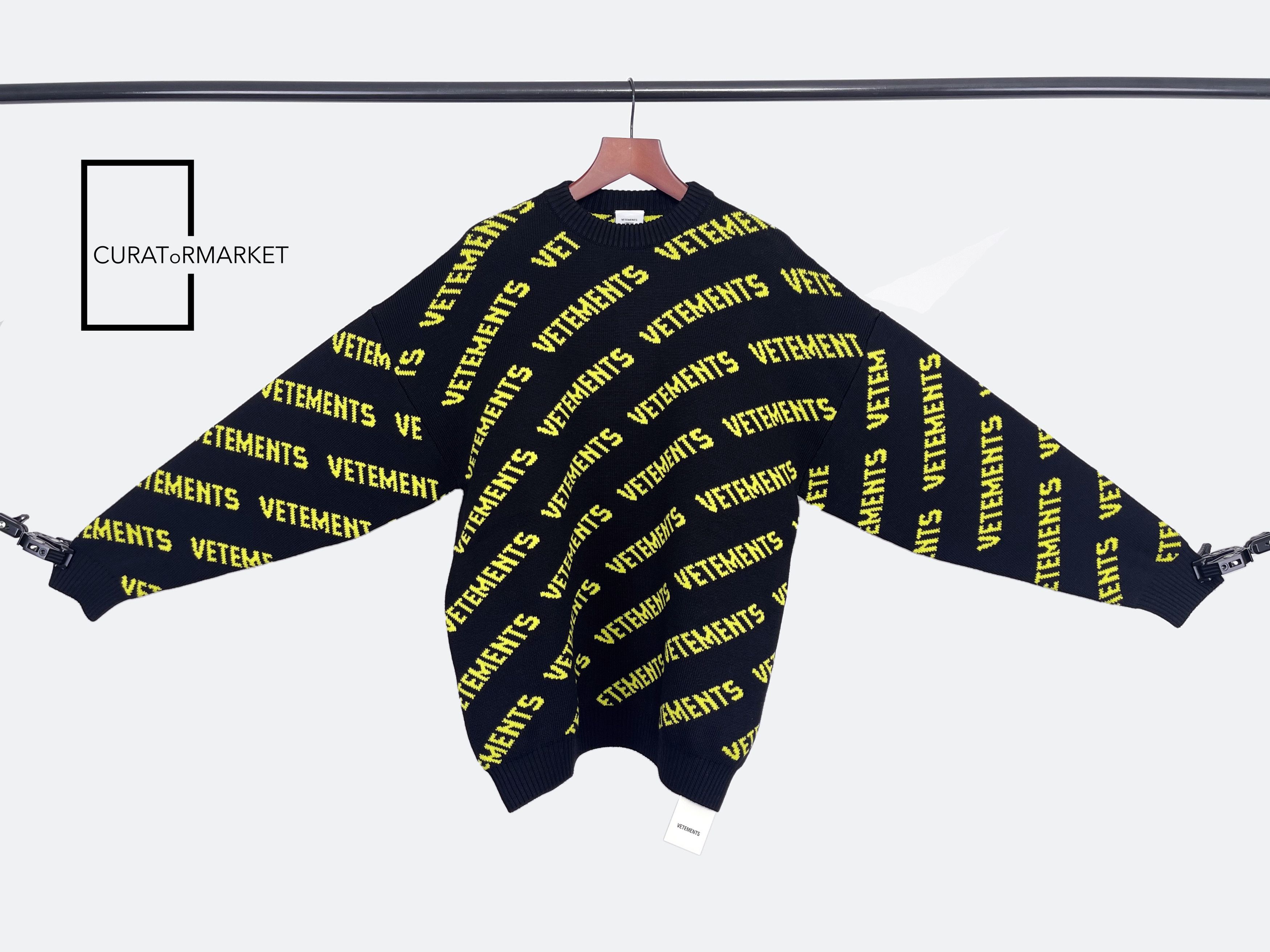 Vetements RARE Neon All Over Monogram Pattern Logo Knit Fine Wool FW22 Size US S / EU 44-46 / 1 - 1 Thumbnail