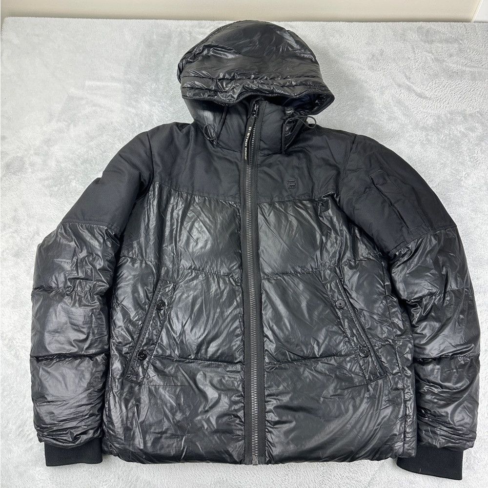 G-STAR RAW Whistler Hooded Quilted Jacket Black Men’s Size