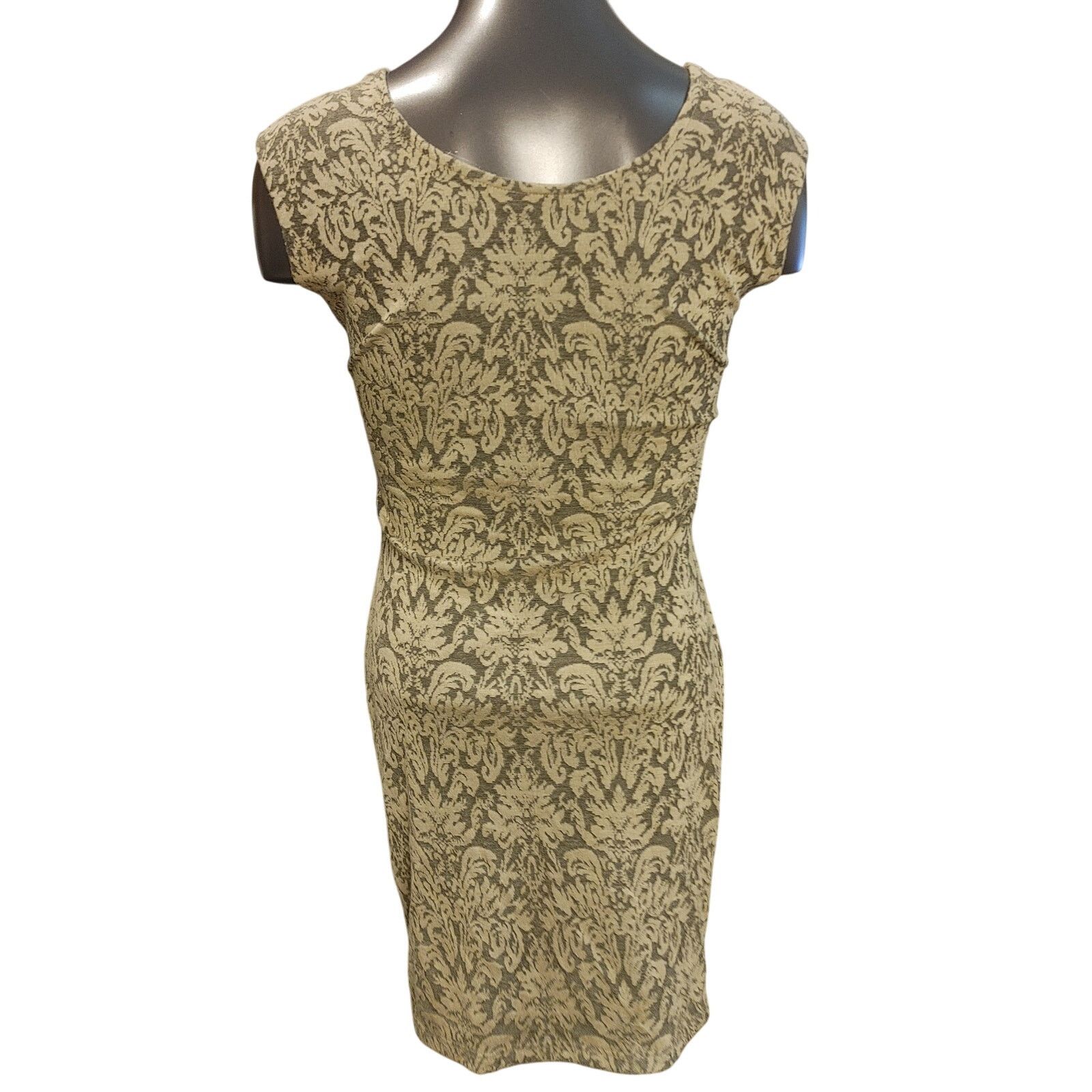 Other Windsor Women's M Beige Lacey Bow Front Sleeveless Dress Size M / US 6-8 / IT 42-44 - 2 Thumbnail