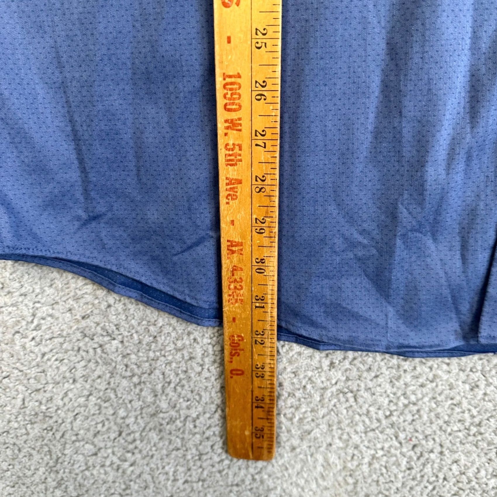 Calvin Klein Calvin Klein Dress Shirt Men XL 17-17.5 34-35 Blue Regular Wrinkle Free Stretch Long Sleeve Button Up Formal Shirt Mens Navy Blue Size 46R - 7 Thumbnail