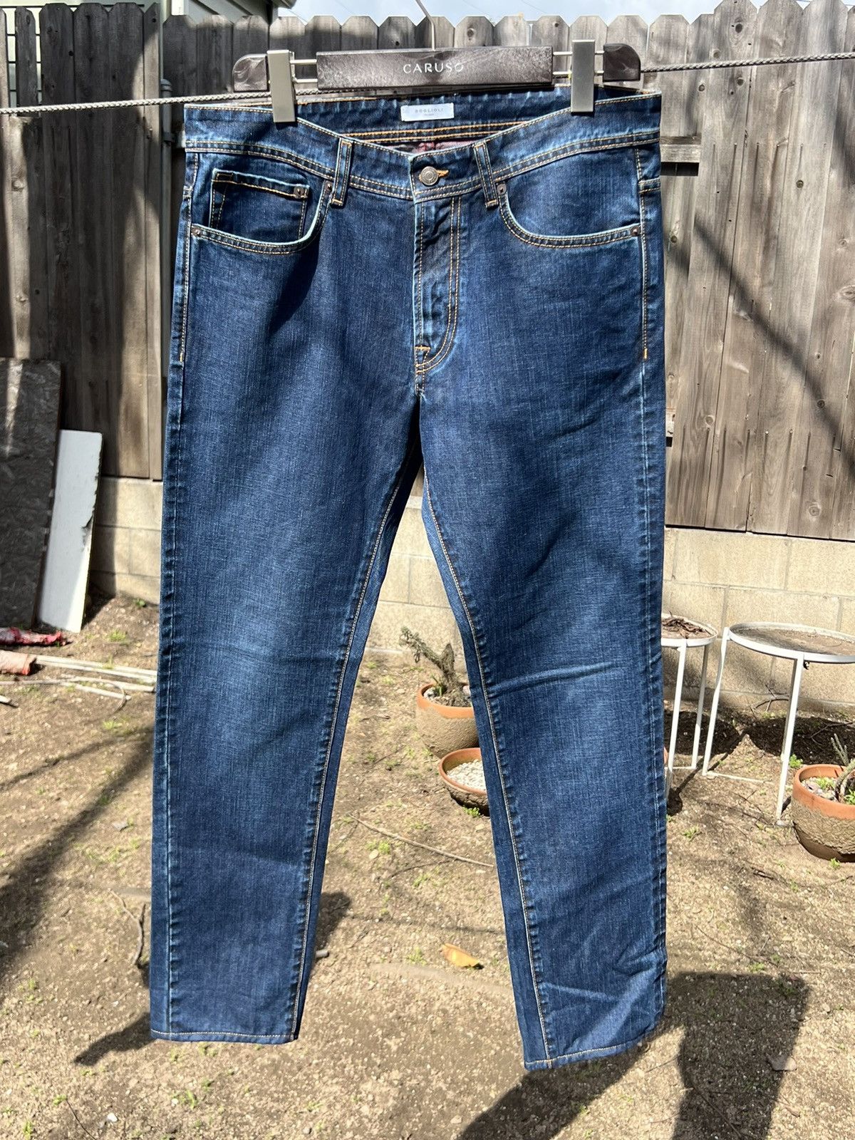 image of Boglioli Denim Trousers in Indigo, Men's (Size 34)