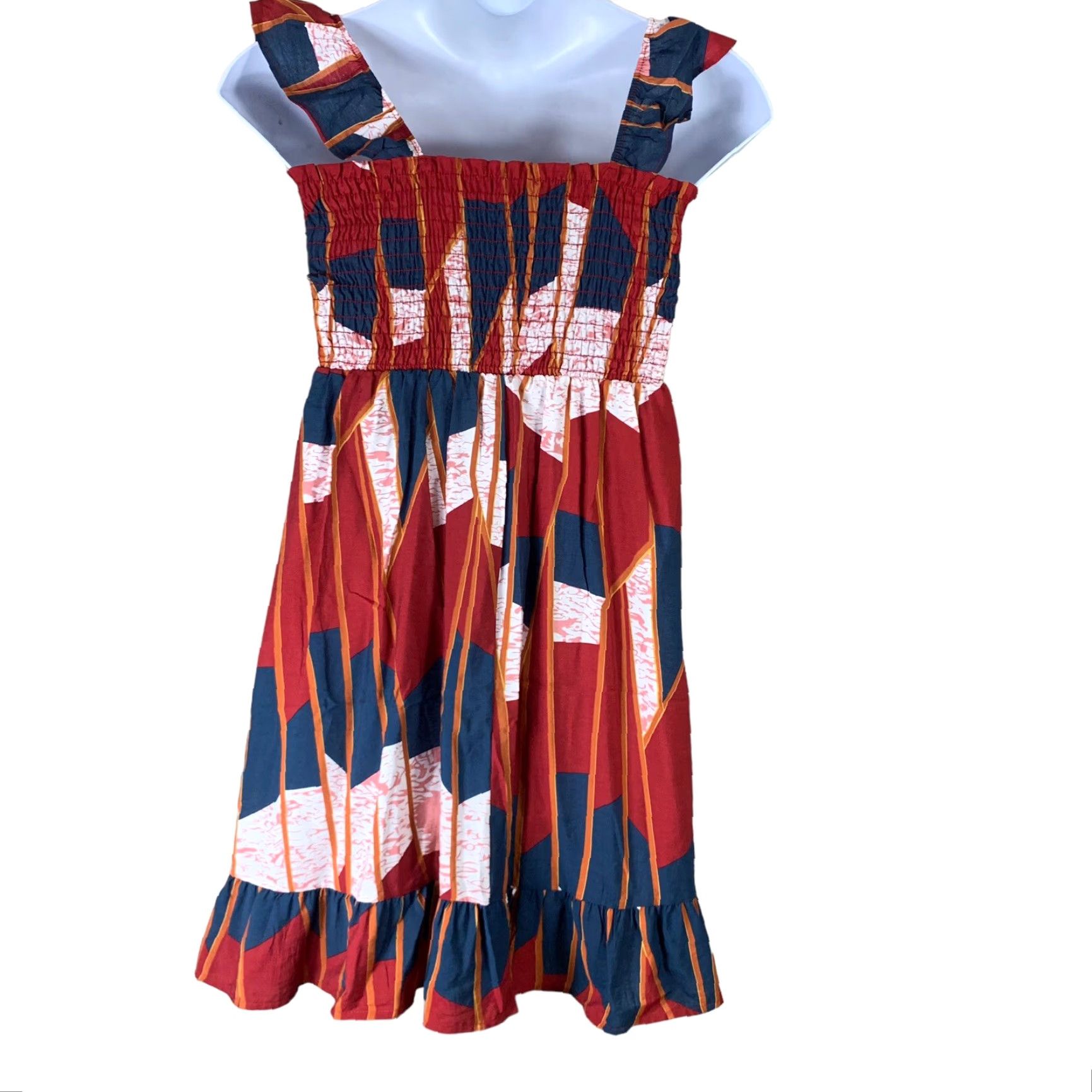 Ces Femme Dress Size Small Multicolor Sleeveless Knee Length Elastic Top Short Womens