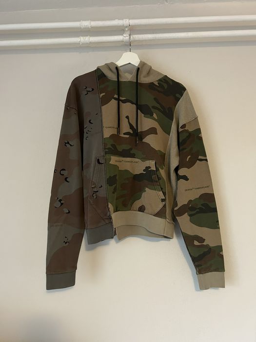 Off white outlet reconstructed camouflage sweatshirt