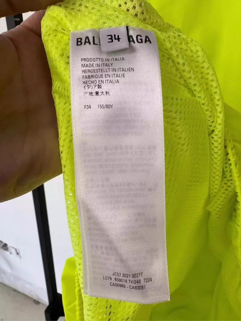 Balenciaga Balenciaga Balenciaga Neon Green Double Logo Jacket -2507 Size US XXS / EU 40 - 4 Thumbnail