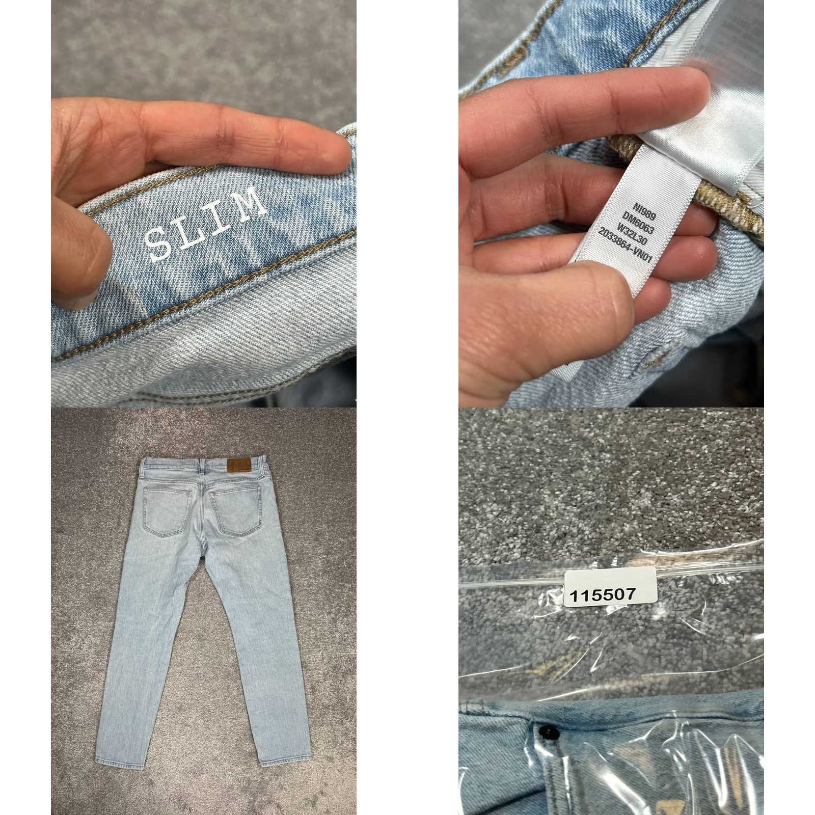 Madewell Madewell Jeans Womens 32 Blue Denim Slim Straight 32x29 Distressed Button Zip Mid Rise 5-Pocket Cotton Spandex Size 24" / US 00 / IT 34 - 8 Thumbnail