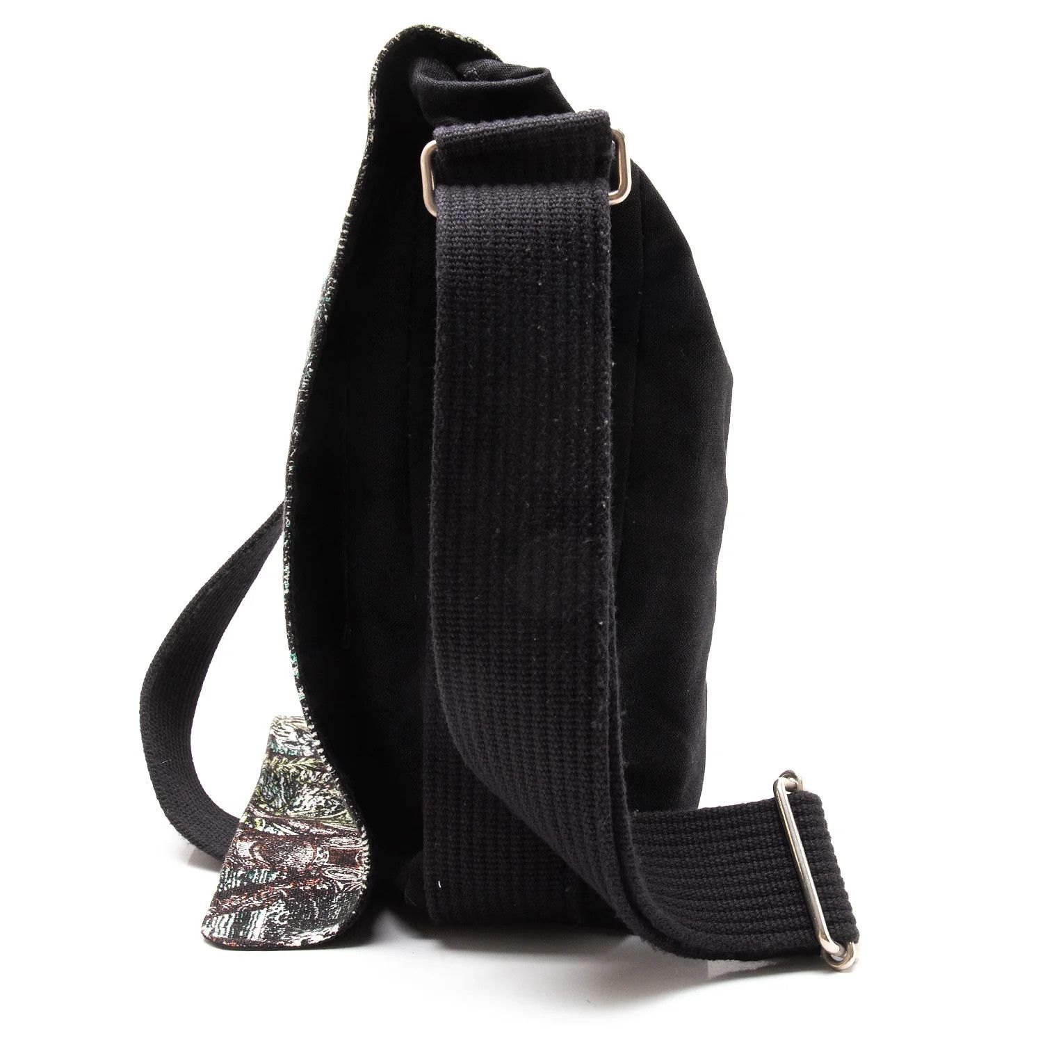 Jean Paul Gaultier Ethnic Print Flap Shoulder Bag in Black and Green Size ONE SIZE - 3 Thumbnail