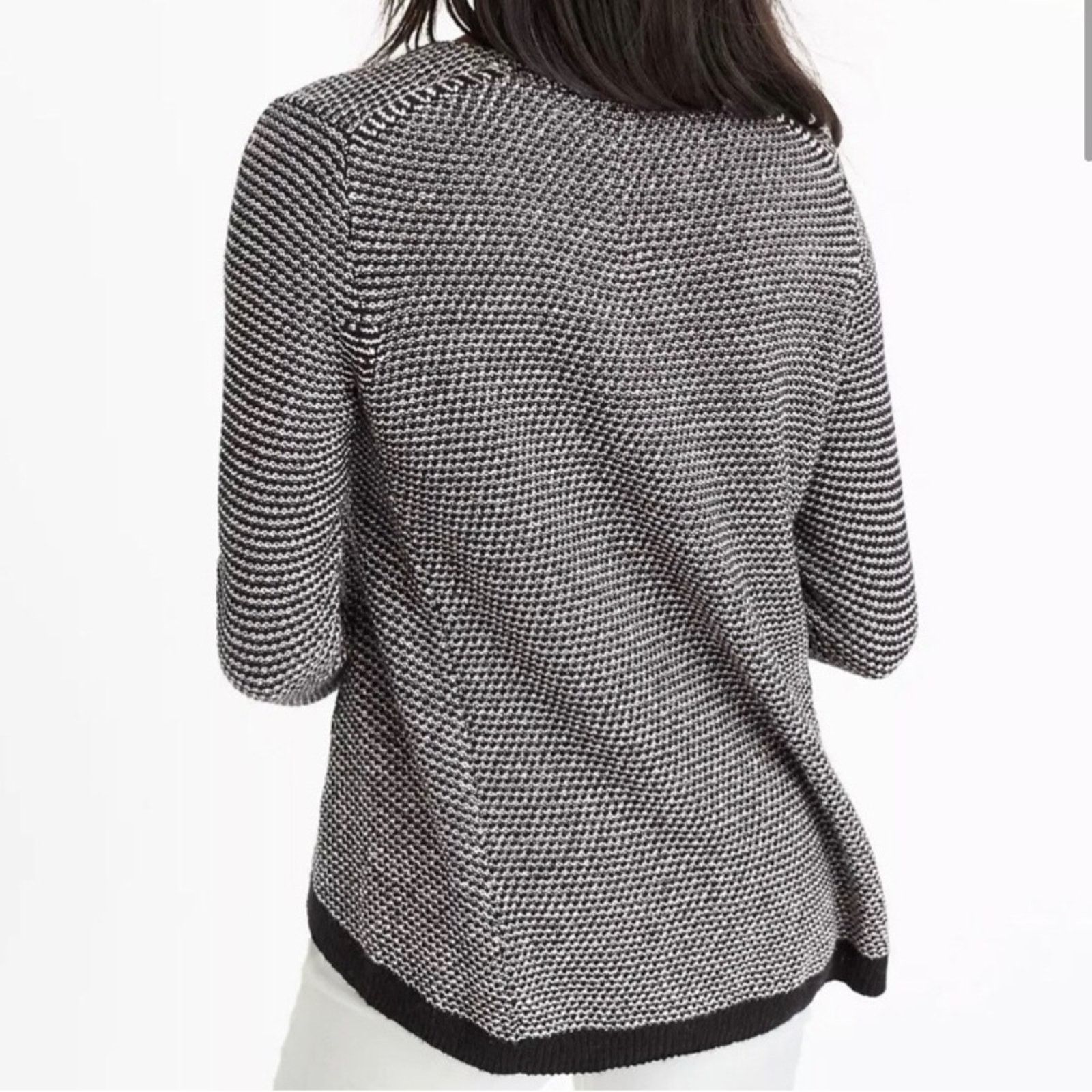 Madewell Madewell Black White Knit Crewneck Long Sleeve Sweater Top Size S / US 4 / IT 40 - 2 Thumbnail