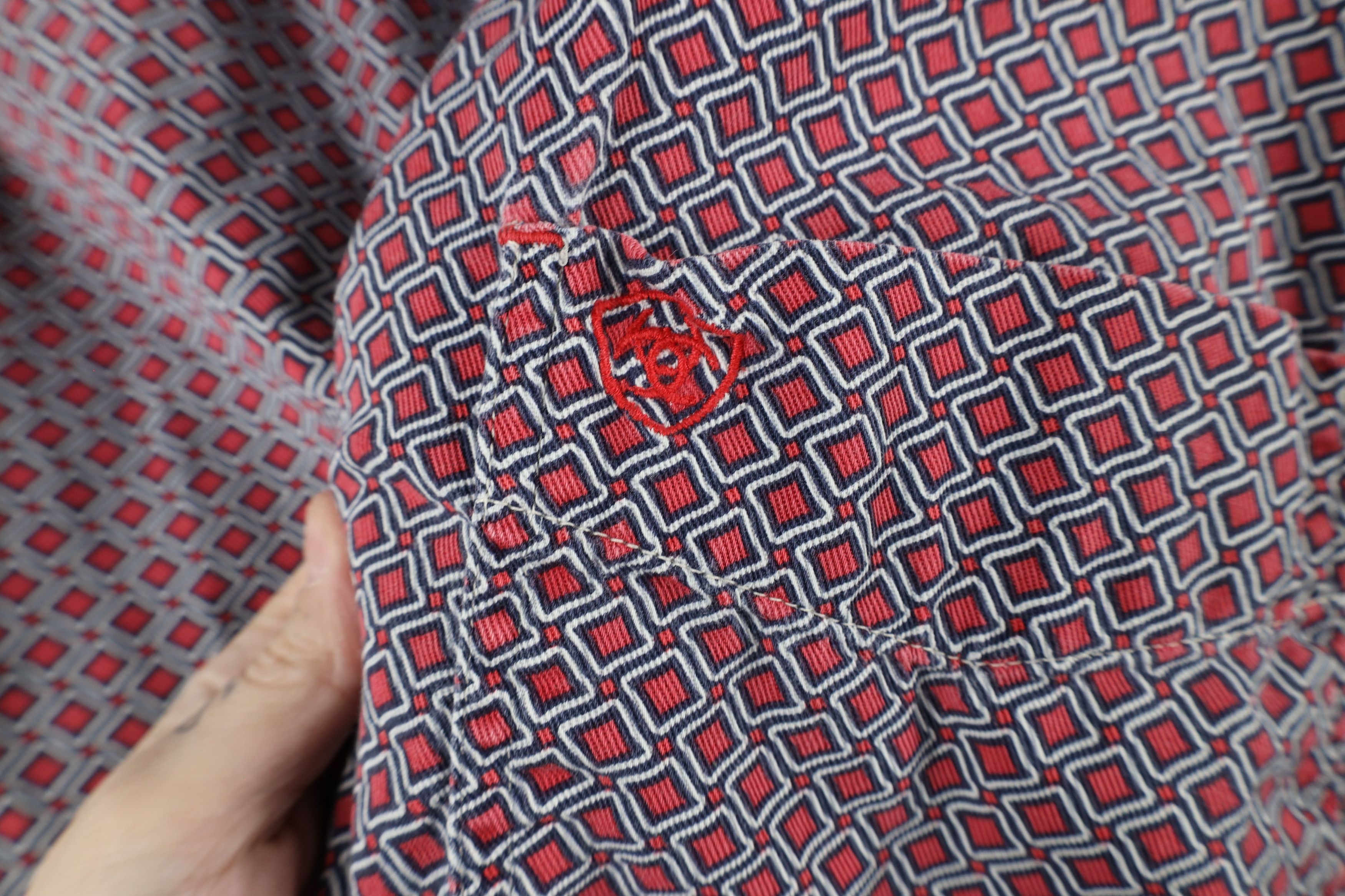 Ariat × Vintage Ariat FR Fire Flame Resistant Geometric Button Shirt Red Size US XXL / EU 58 / 5 - 6 Thumbnail