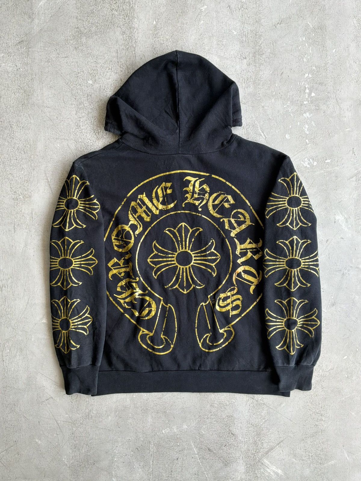 Chrome Hearts Chrome Hearts - Cracked Logo Horseshoe - Zip Hoodie Size US S / EU 44-46 / 1 - 1 Thumbnail