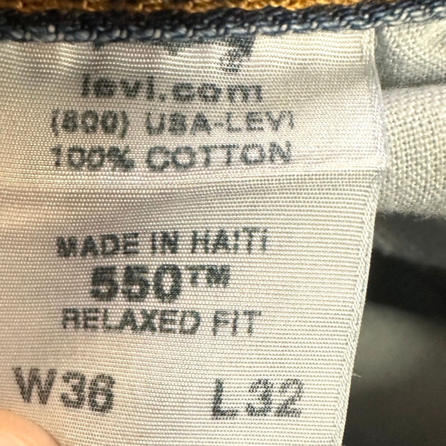 Levi's VINTAGE Levis 550 Men Relaxed Fit Jeans 36X32 Blue Straight Leg Red Tab 5 Pocket Casual Size US 36 / EU 52 - 6 Thumbnail