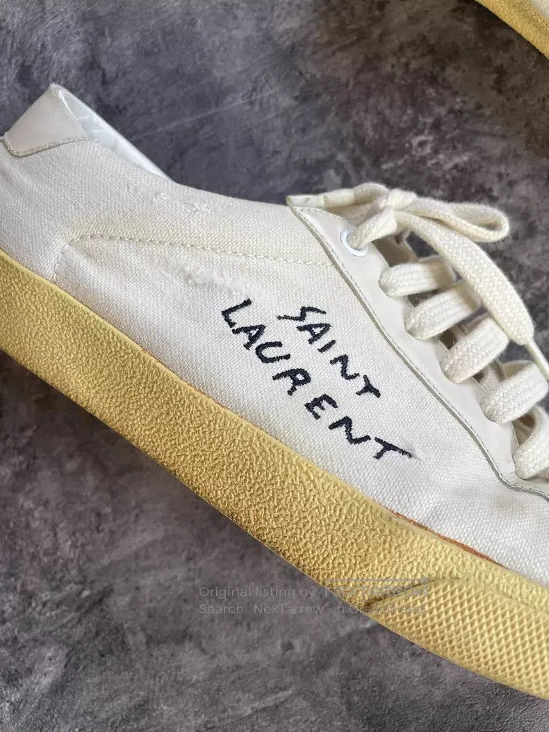 Saint Laurent Paris Saint Laurent Paris Embroidered Inscription Faded Destroye Size US 8 / EU 41 - 4 Thumbnail