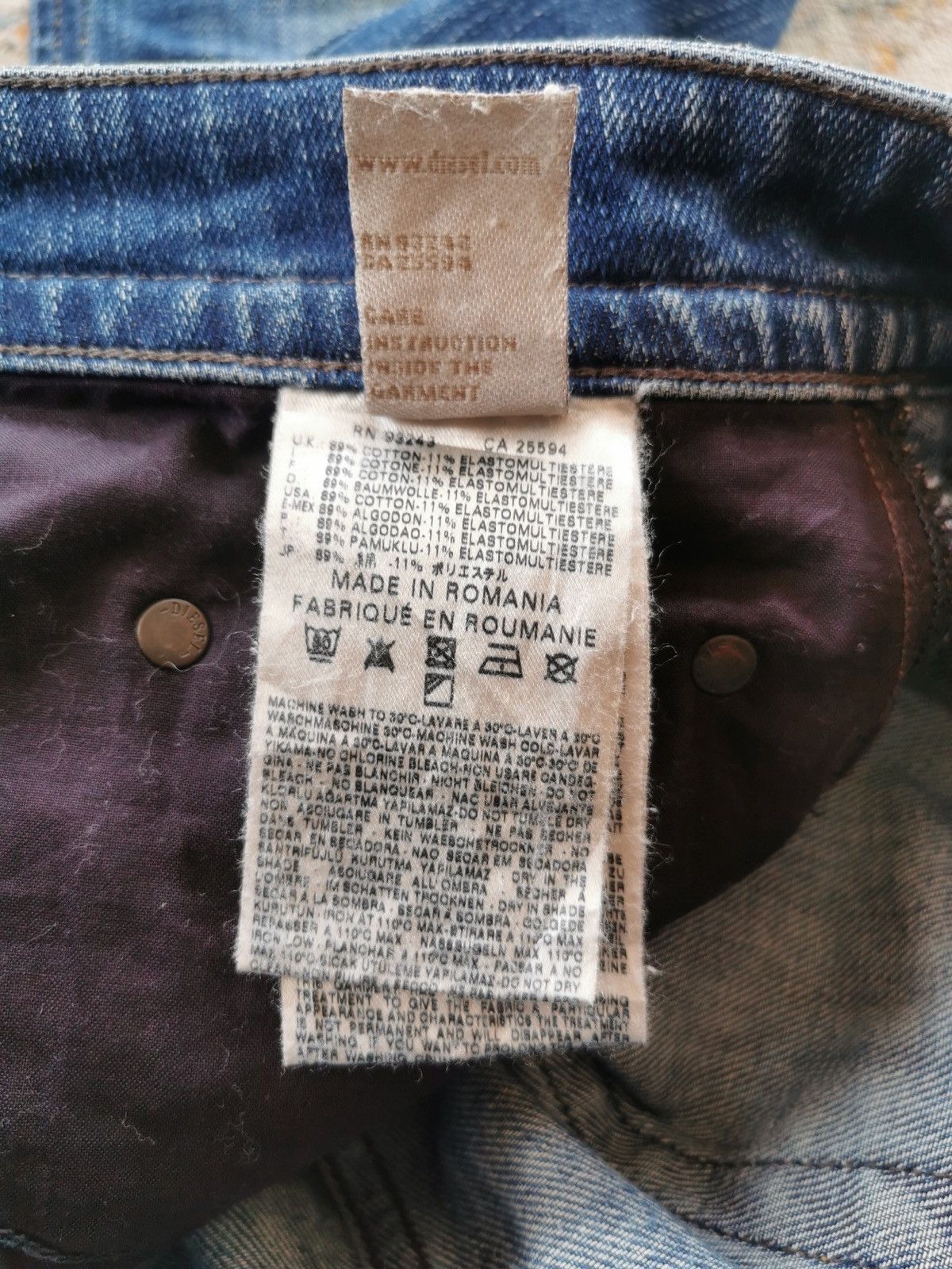 14th Addiction × Diesel × If Six Was Nine Diesel Thavar Slim Stretch Distressed Denim Jeans Size US 32 / EU 48 - 9 Thumbnail