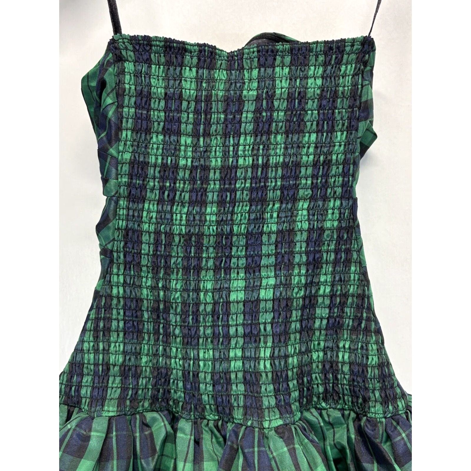 Vintage Luella Bartley for Target Mini Bubble Dress Sz 1 Green Navy Tartan Plaid Emo Size XS / US 0-2 / IT 36-38 - 6 Thumbnail