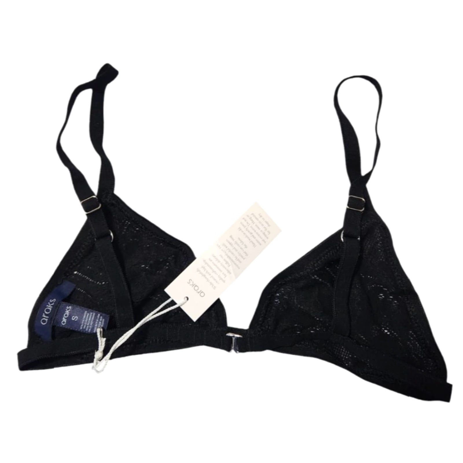 Vintage ARAKS Bra Women S Black Wireless Lace Bralette Floral Size ONE SIZE - 3 Thumbnail