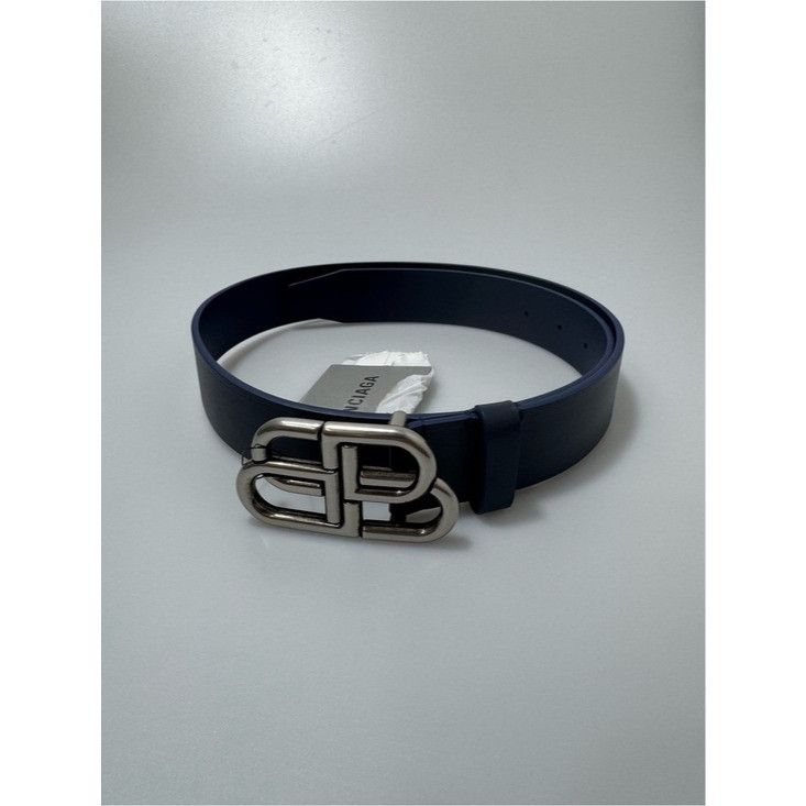 Balenciaga Balenciaga BB Logo Crocodile Belt Blue Silver | Grailed