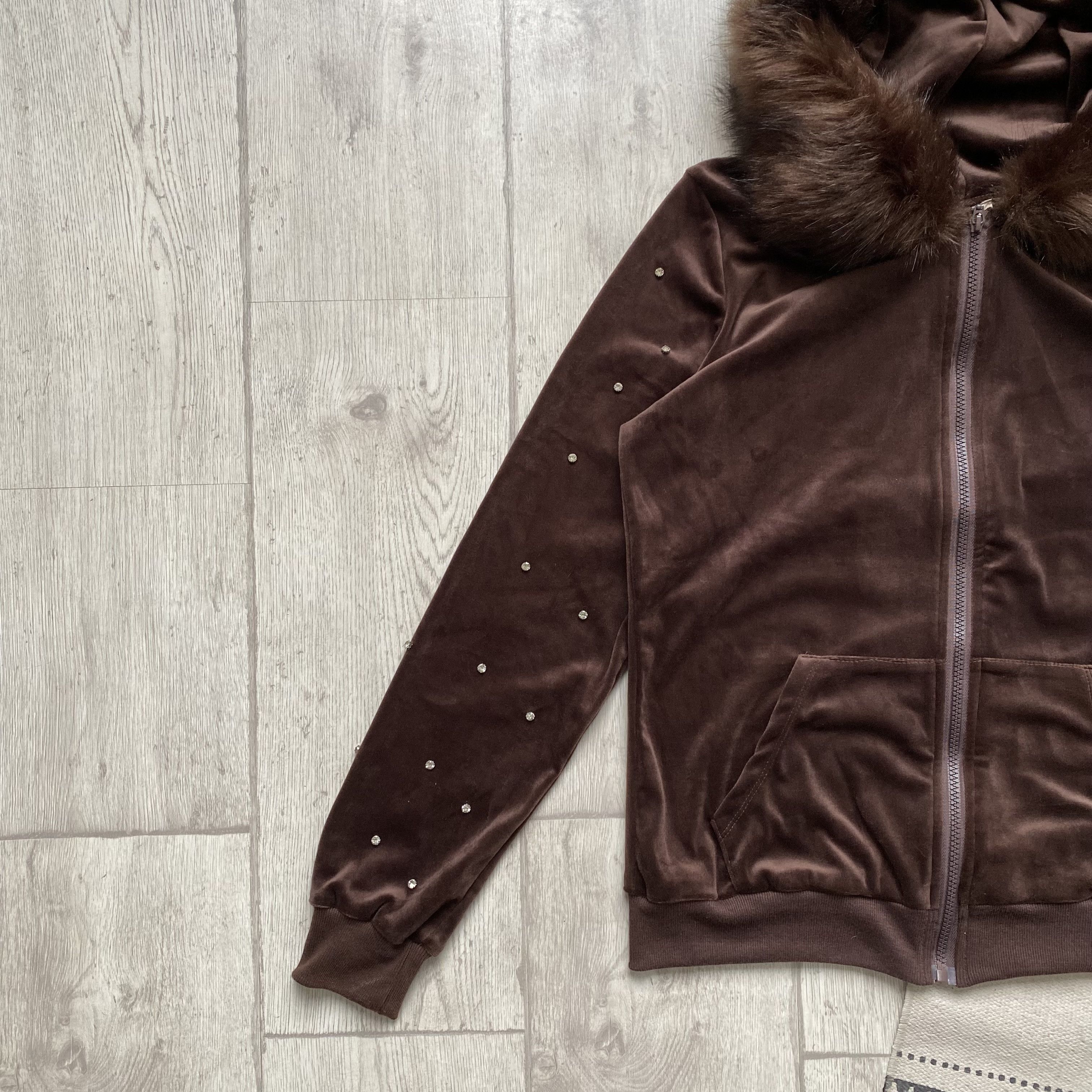 If Six Was Nine AVANT-GARDE Velour Faux fur hoodie with crystal Y2K japanese Size L / US 10 / IT 46 - 5 Thumbnail