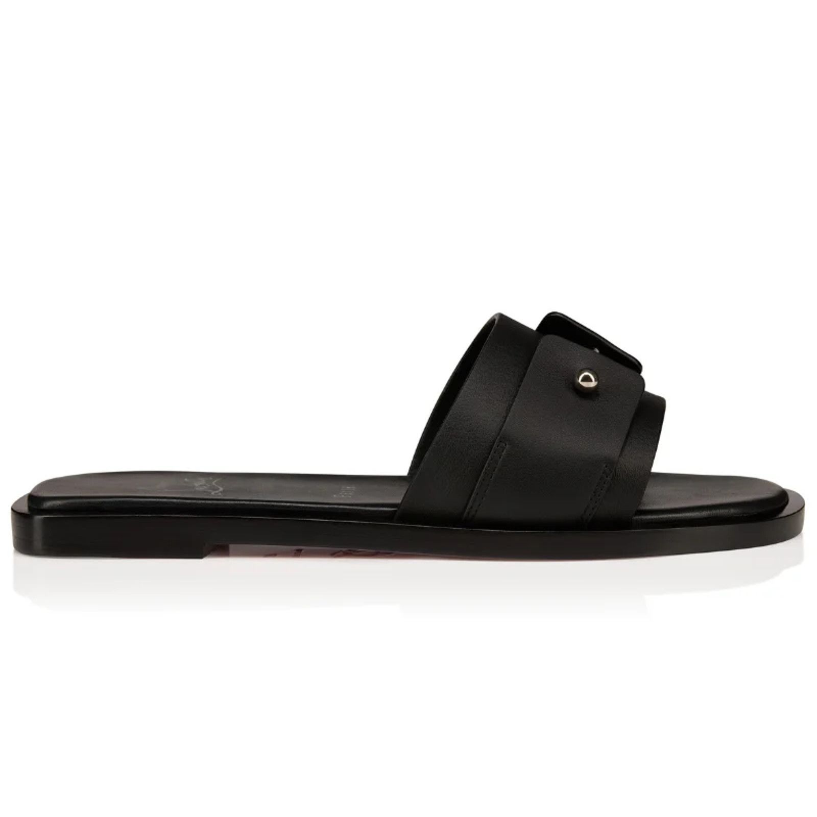 Christian Louboutin Christian Louboutin Chambelimule Flat Black Slide Sandal 38 Size US 7 / IT 37 - 3 Thumbnail