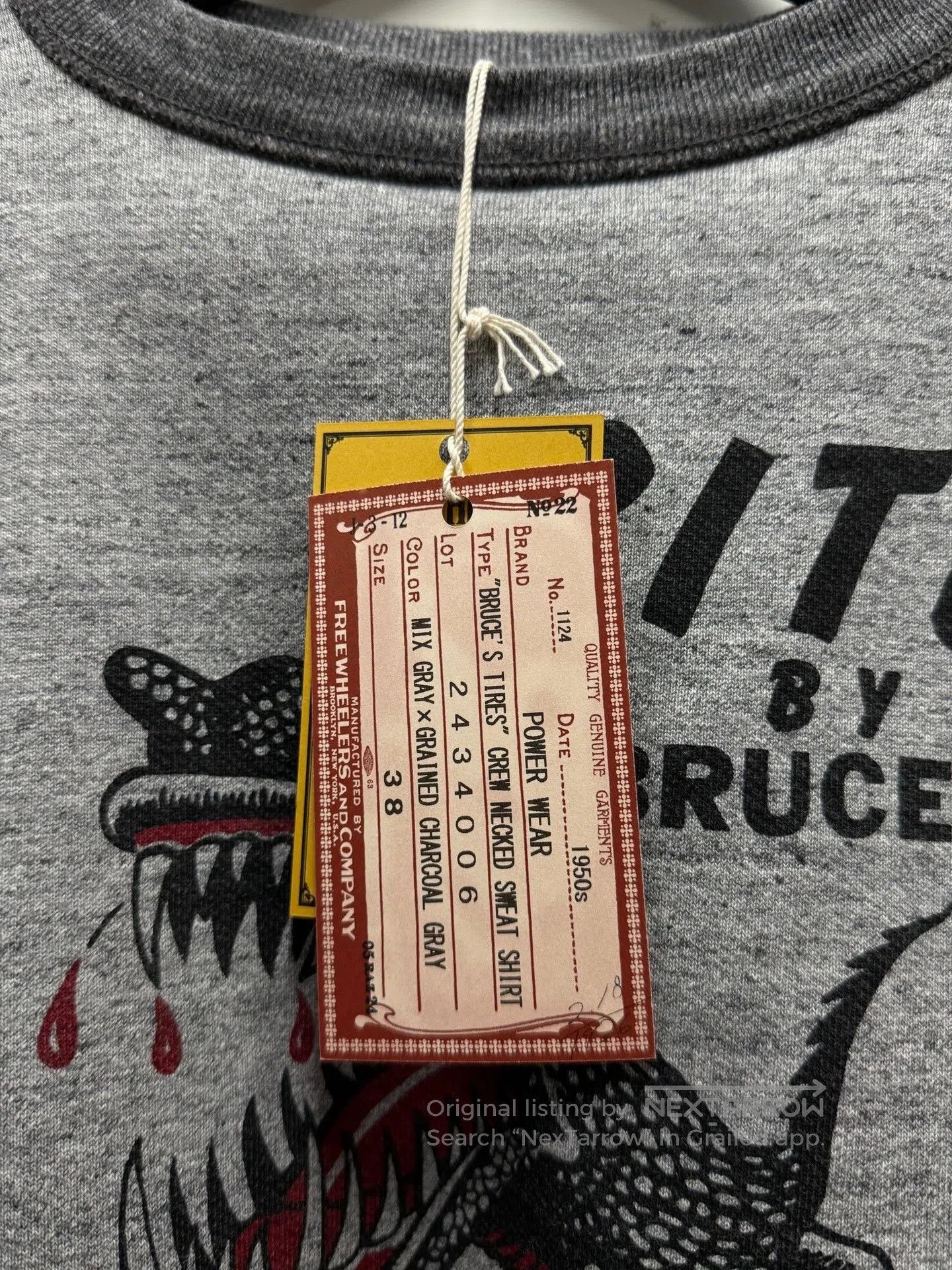 Freewheelers FREEWHEELERS Bruce's Tires Alligator Print Sweatshirt. Size US M / EU 48-50 / 2 - 3 Thumbnail