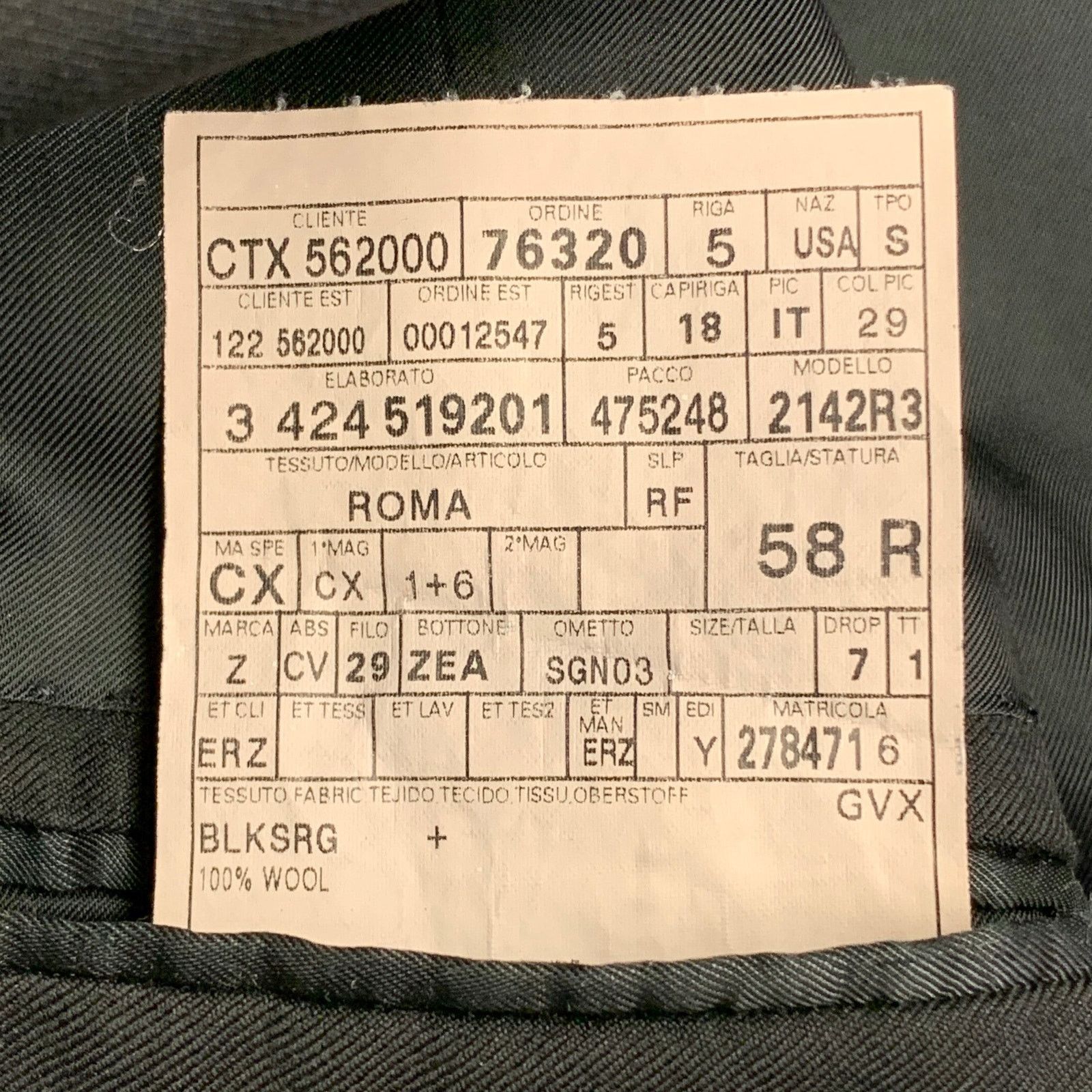 Ermenegildo Zegna ERMENEGILDO ZEGNA Size 48 Wool Twill Notch Lapel Sport Coat Size 48R - 9 Thumbnail