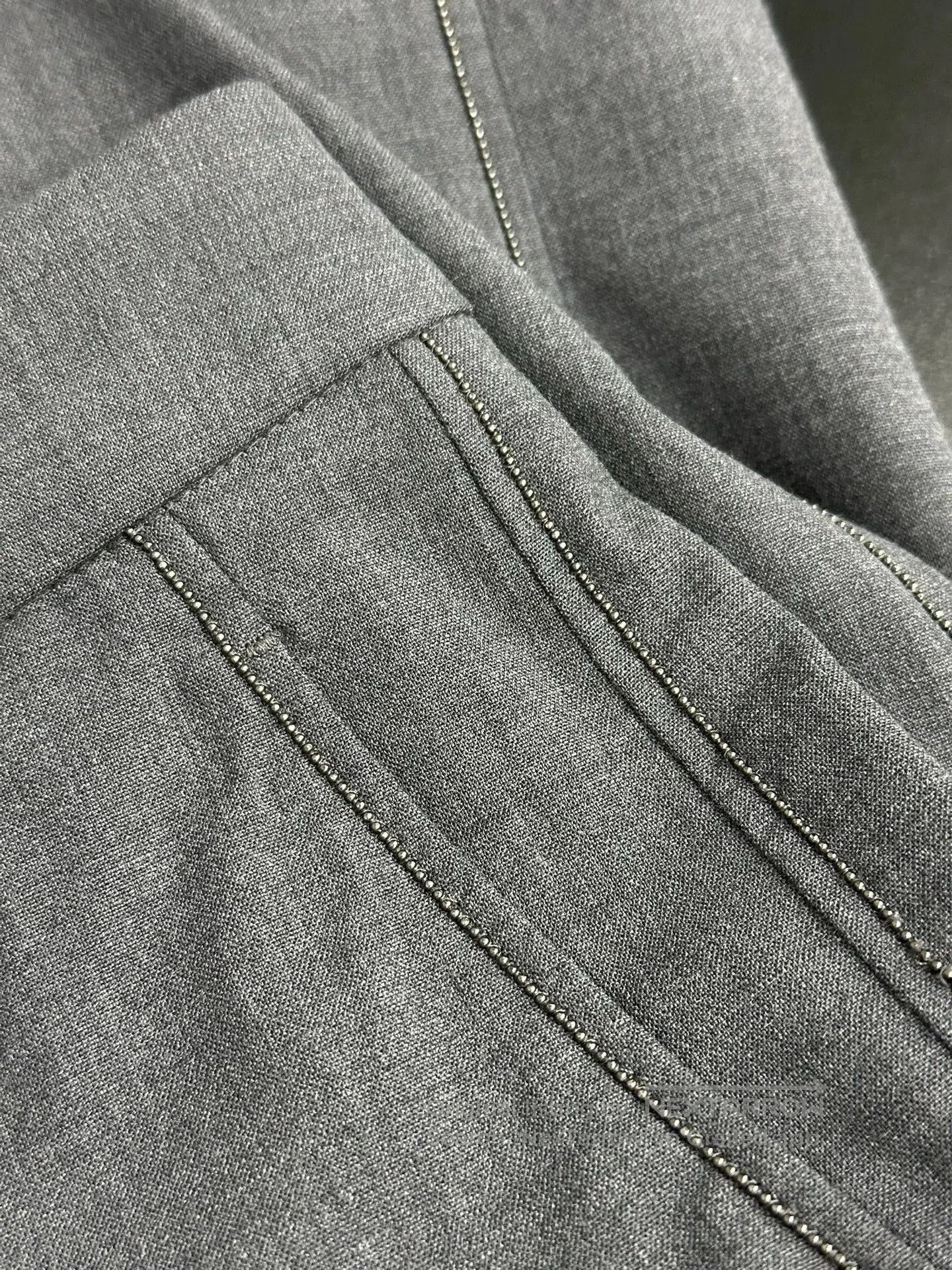 Brunello Cucinelli Brunello Cucinelli Gray Beaded Side Trousers. Size US 40 / EU 56 - 4 Thumbnail