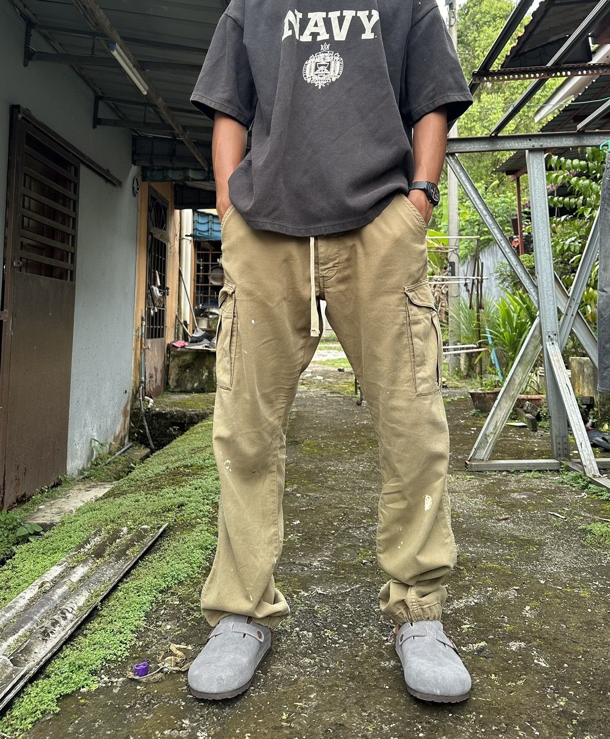 Vintage 👹Vintage THRASHED LEE Baggy Jogger Pants Size US 31 - 4 Thumbnail