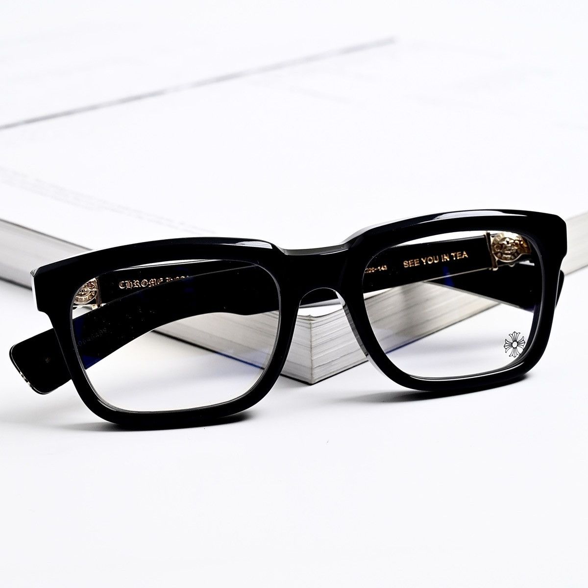 Chrome Hearts CHROME HEARTS SEE YOU IN TEA BLACK 18K GOLD PLATED GLASSES Size ONE SIZE - 12 Thumbnail