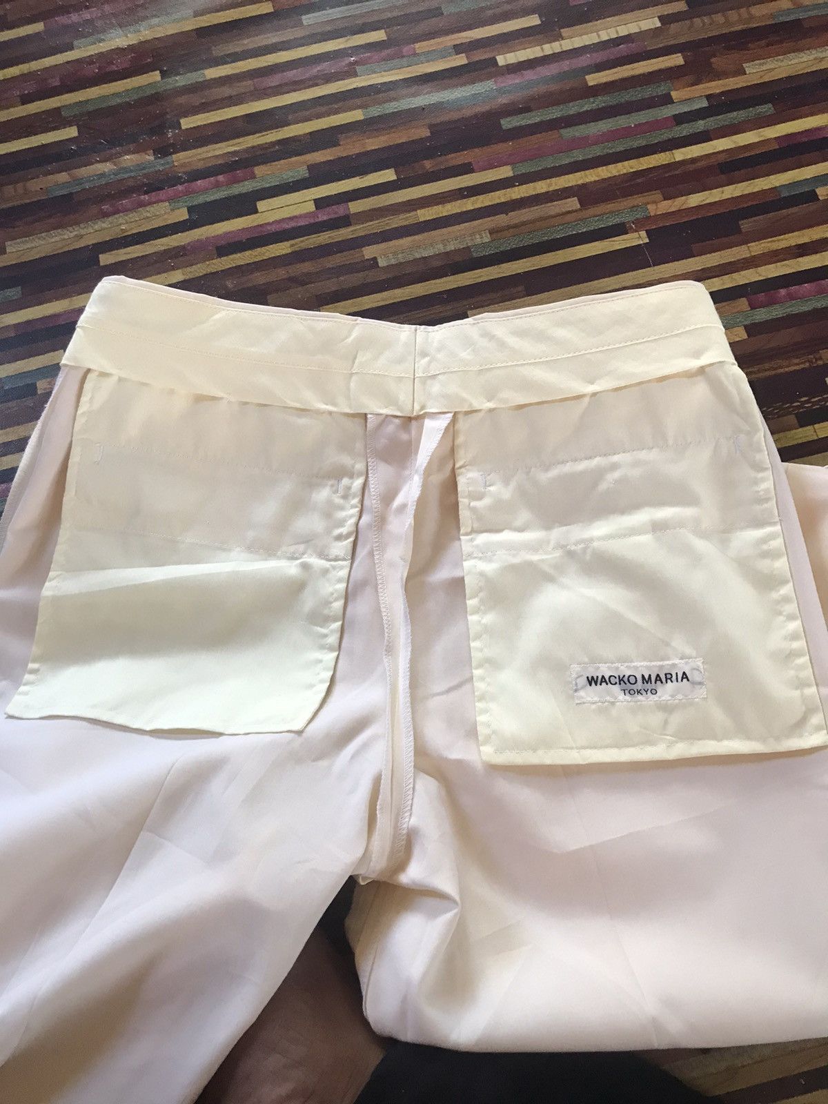 🔥🔥🔥 VTG WACKO MARIA SLACK PANTS handwritten wash tag