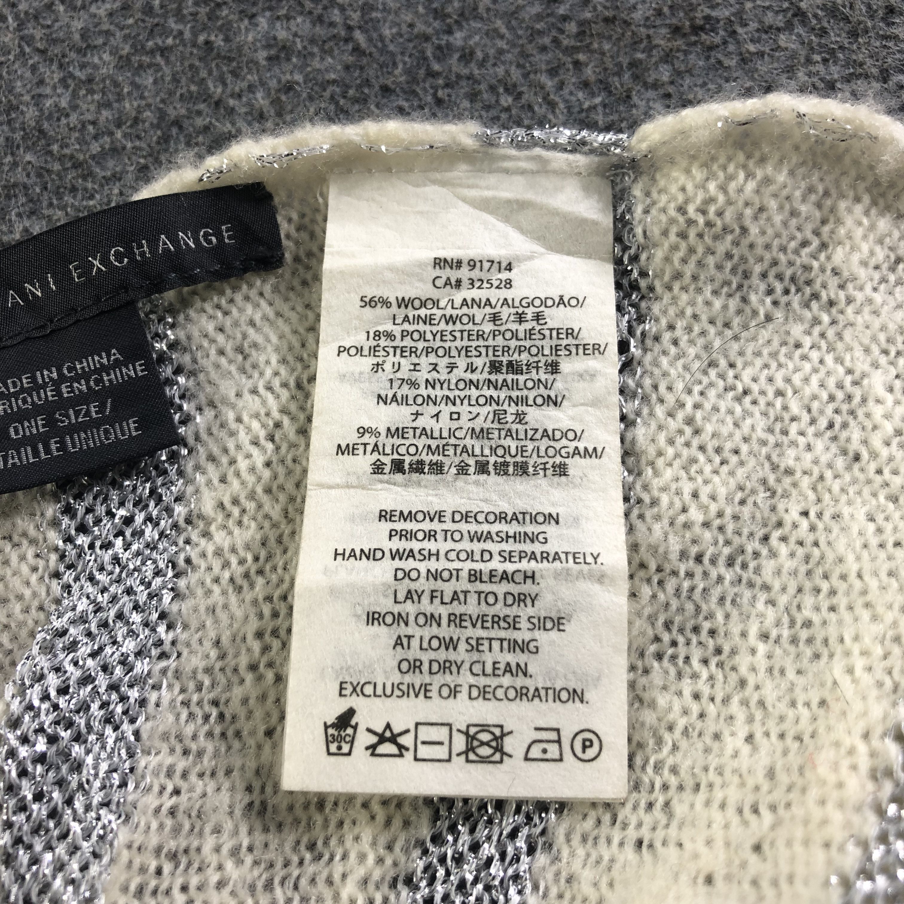 Armani Exchange Armani Exchange Wool Scarf Muffler V1942 Size ONE SIZE - 6 Thumbnail