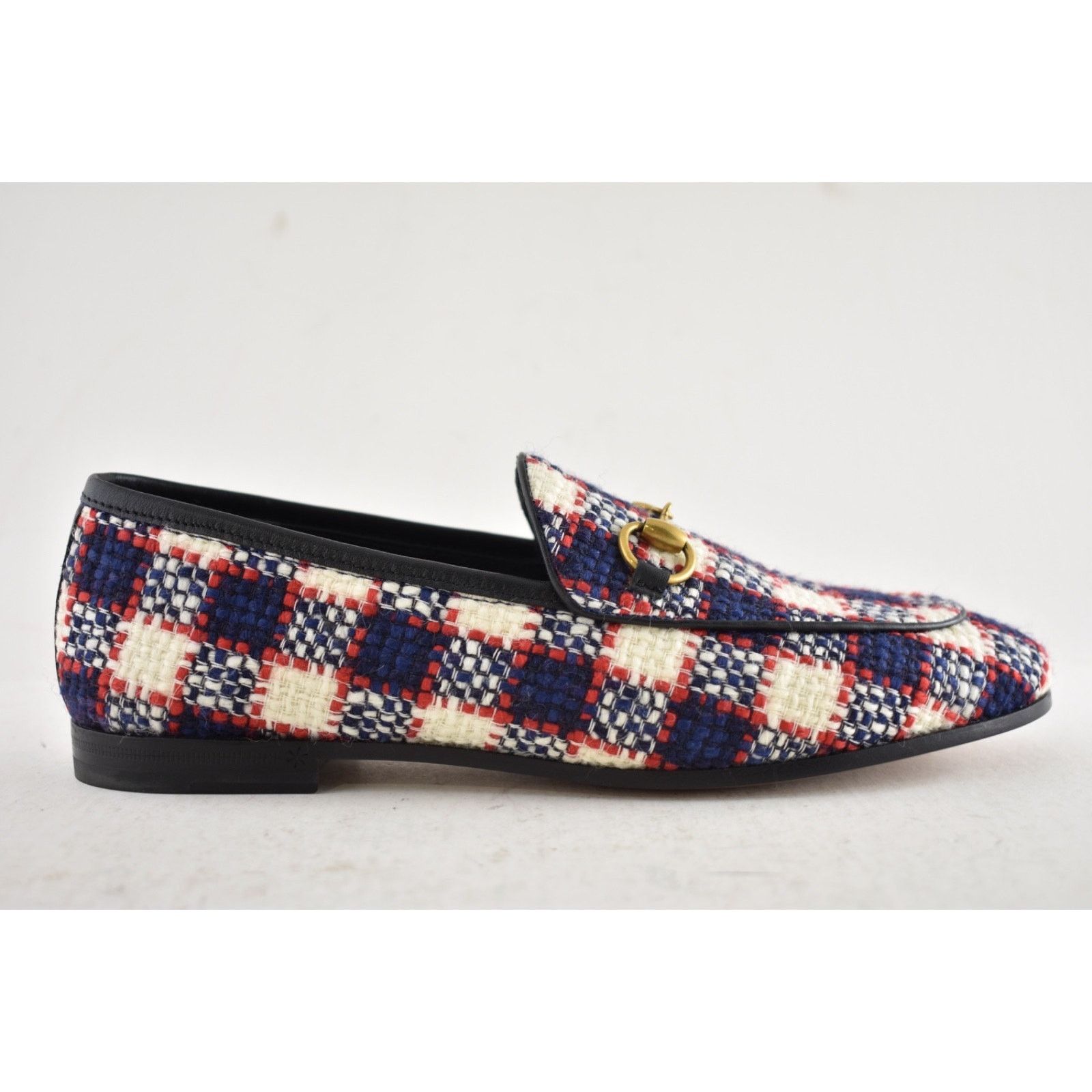 Gucci Gucci New Jordaan Blue Red White Black Tweed Check Size US 6 / IT 36 - 2 Thumbnail