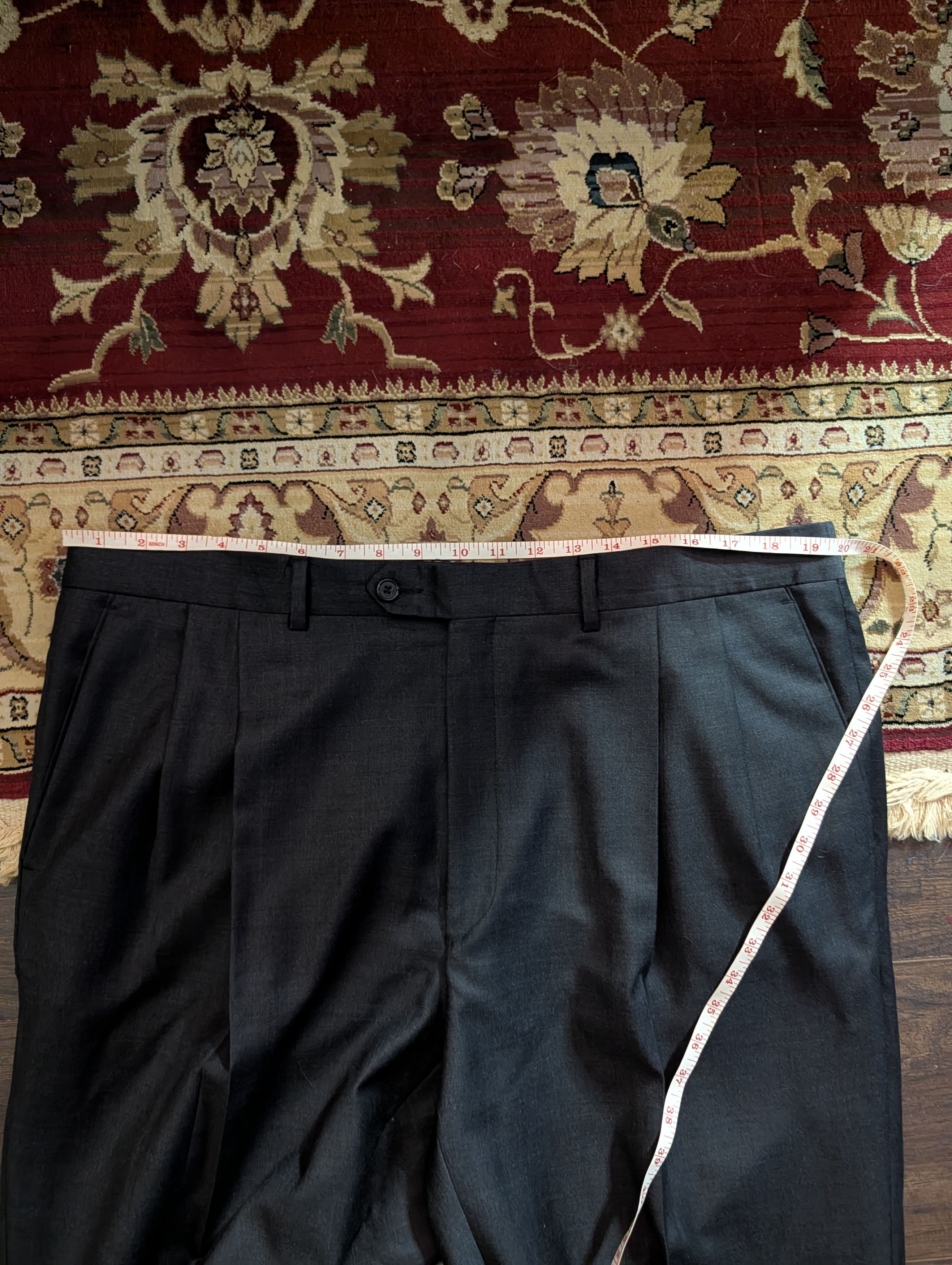 Santorelli Charcoal gray Como 2 cuffed pleated wool dress pants Size US 40 / EU 56 - 12 Thumbnail