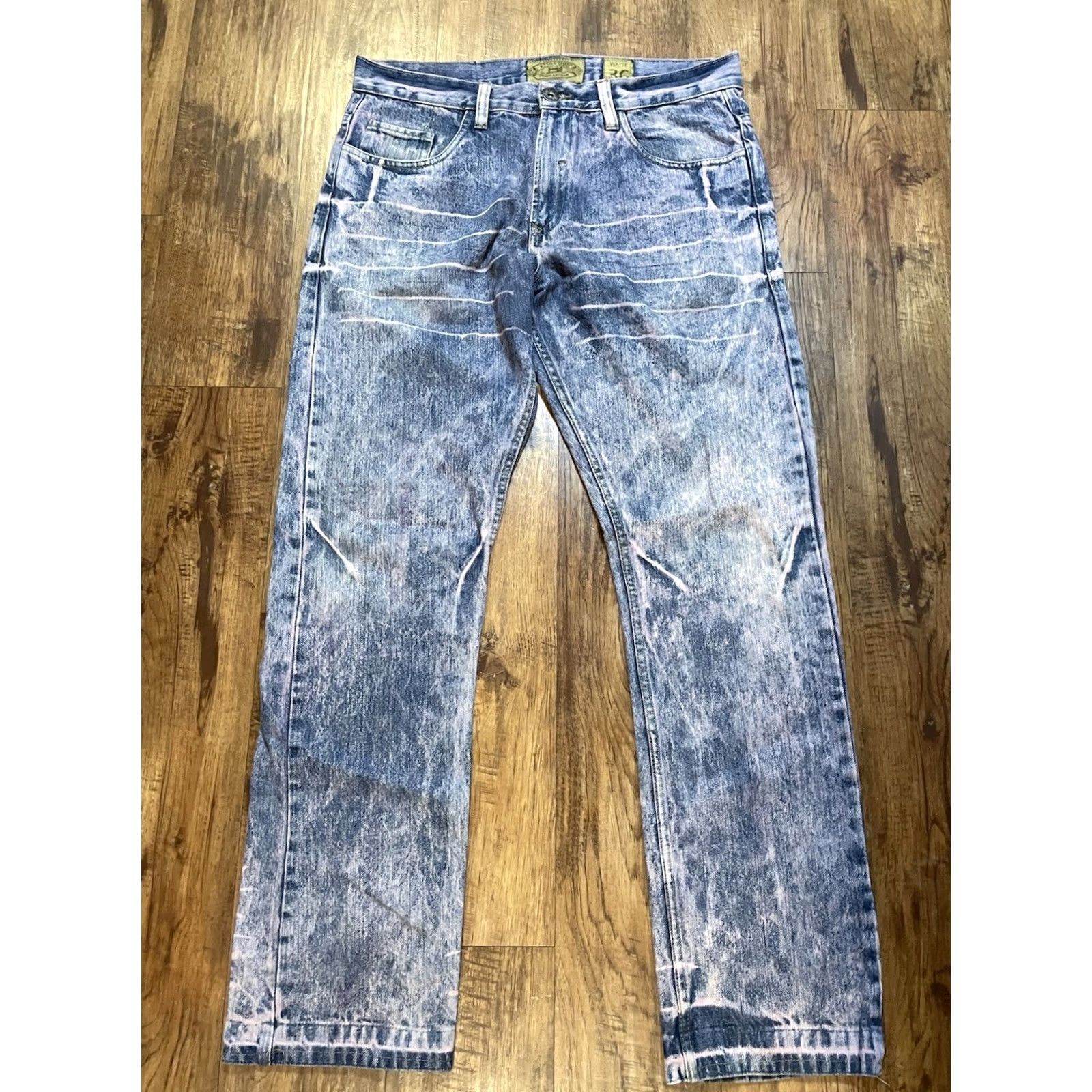 Vintage Evolution in Design Jeans Mens 36 Purple 36x32 Stone Wash Denim Artisan F558 Size US 36 / EU 52 - 3 Thumbnail