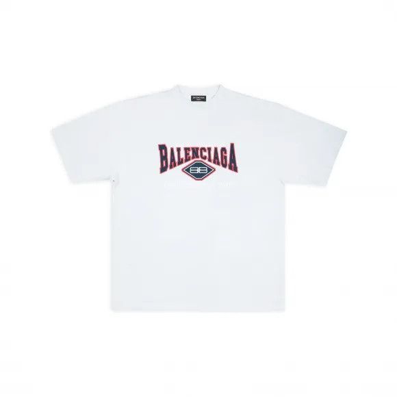 Balenciaga o1in1g1223 B Authentic T-Shirt Large Fit in White